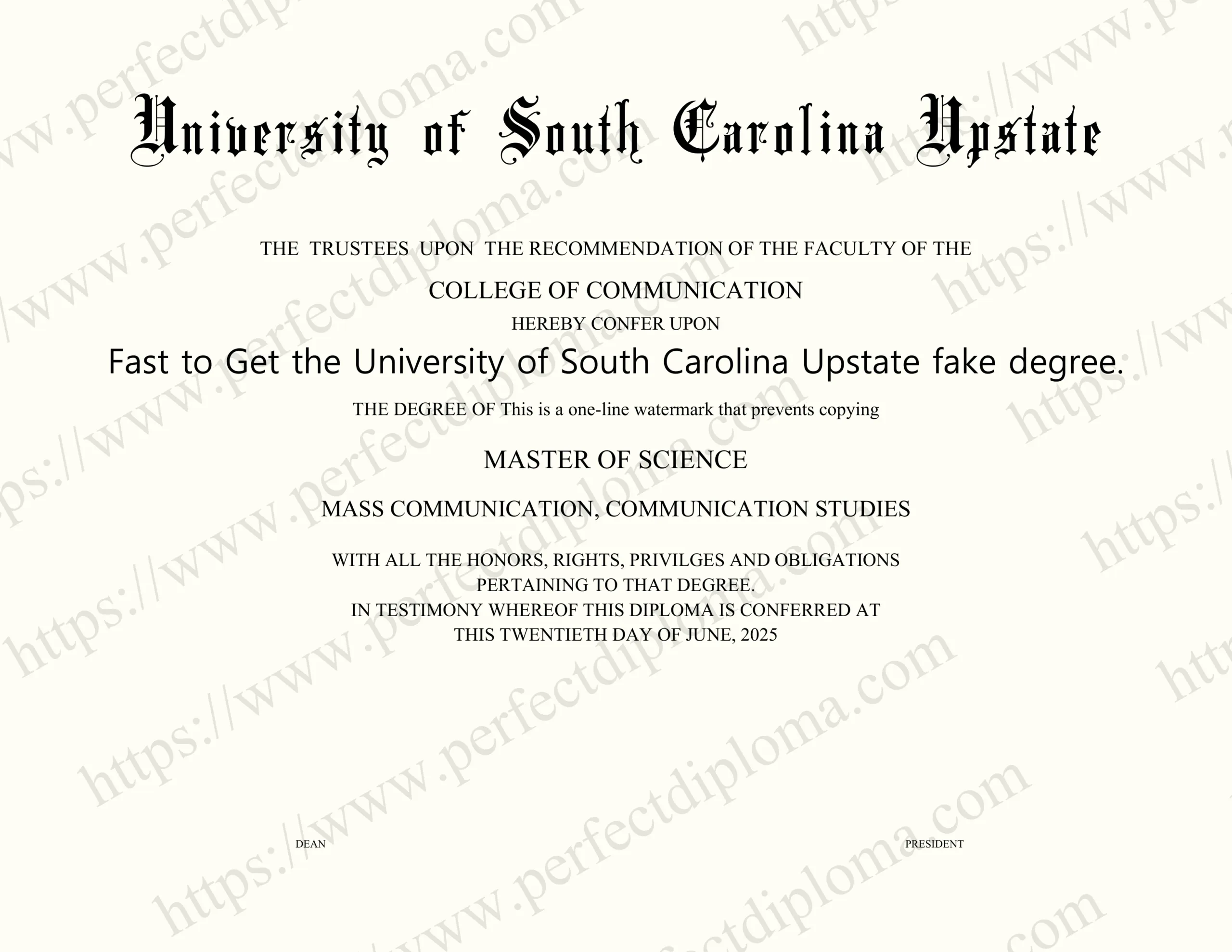 Fast to Get the University of South Carolina Upstate fake degree.
