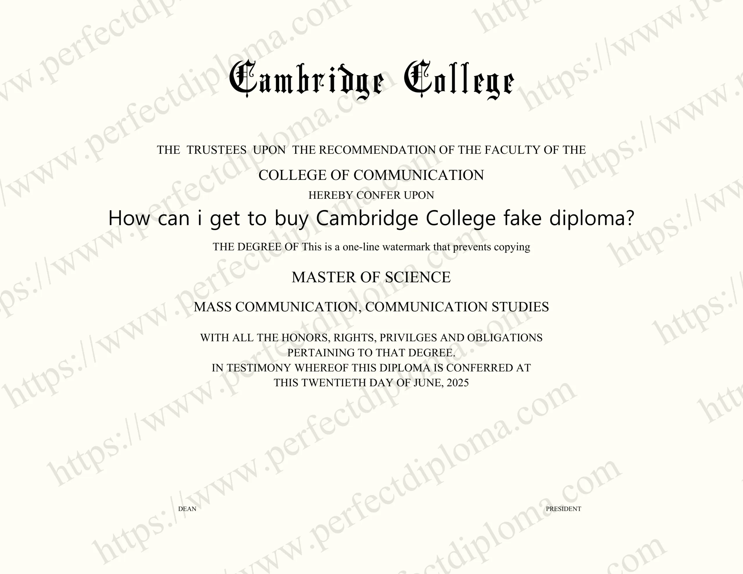 How can i get to buy Cambridge College fake diploma?