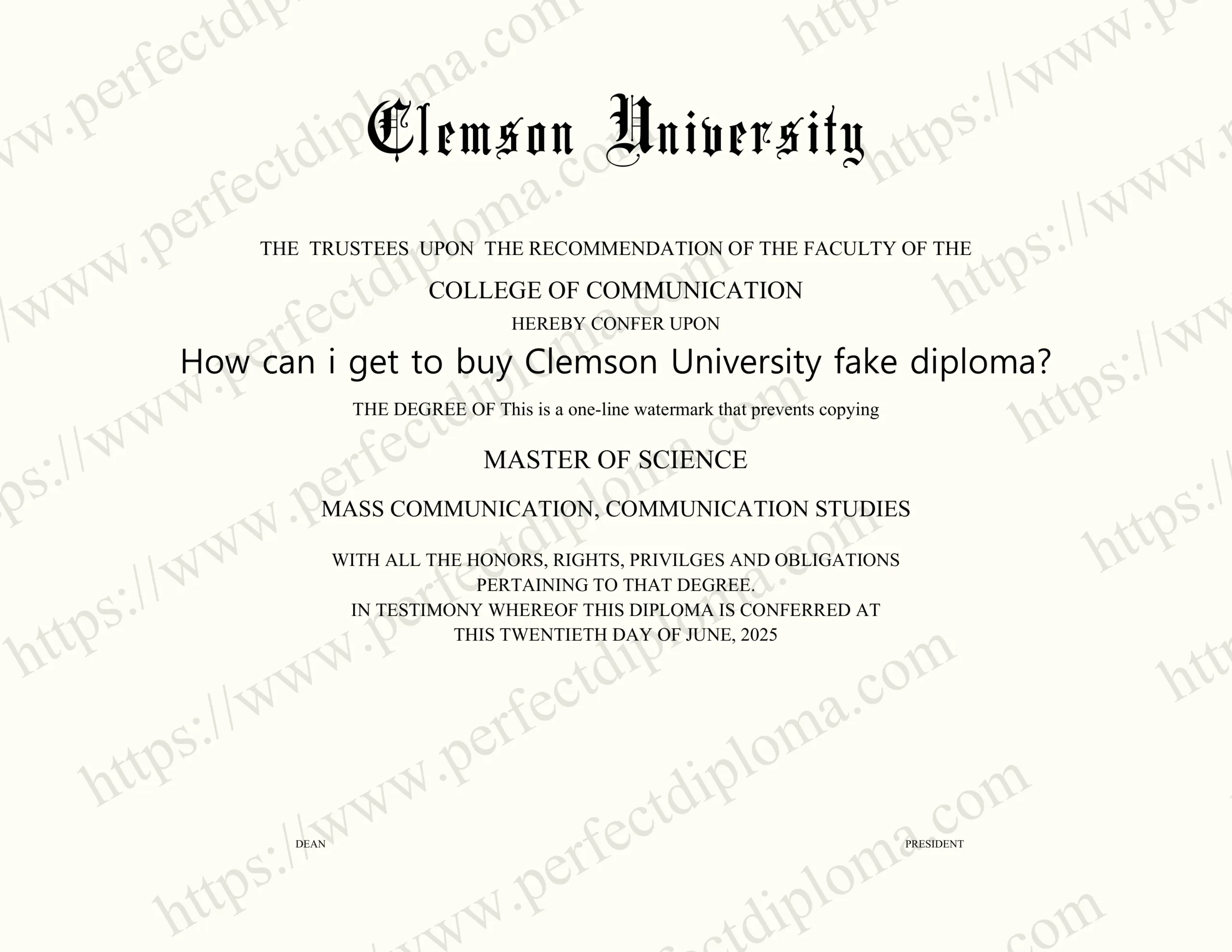 How can i get to buy Clemson University fake diploma?