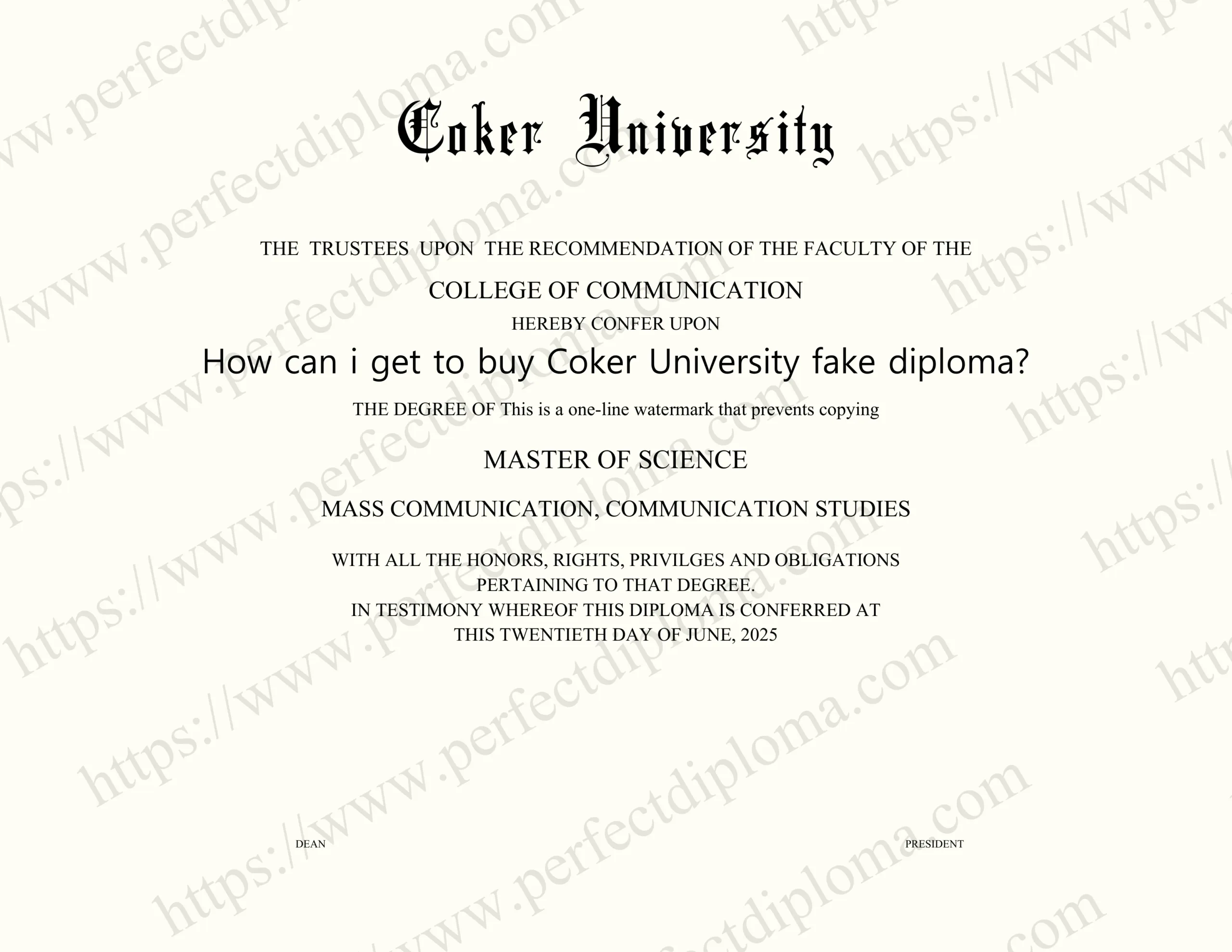 How can i get to buy Coker University fake diploma?