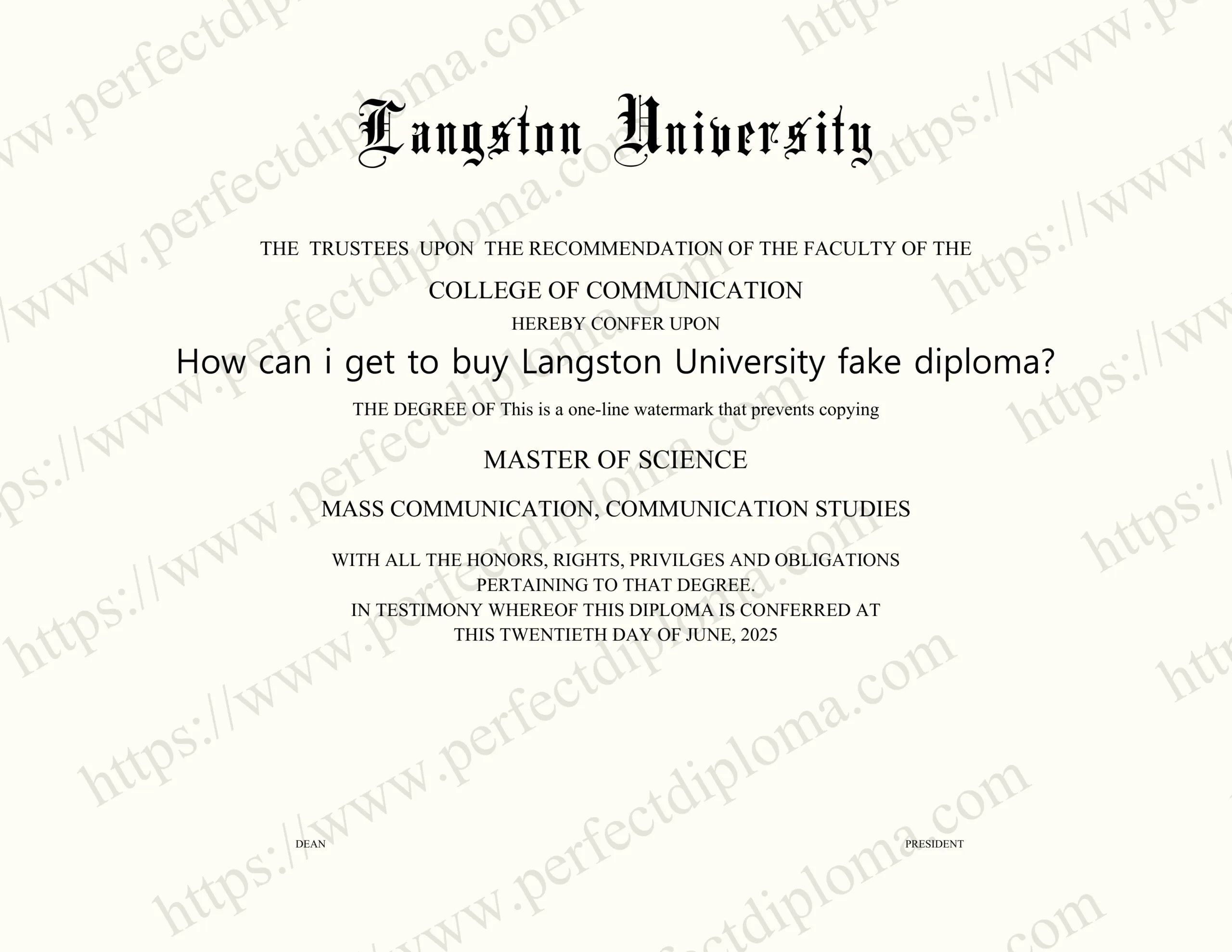 How can i get to buy Langston University fake diploma?