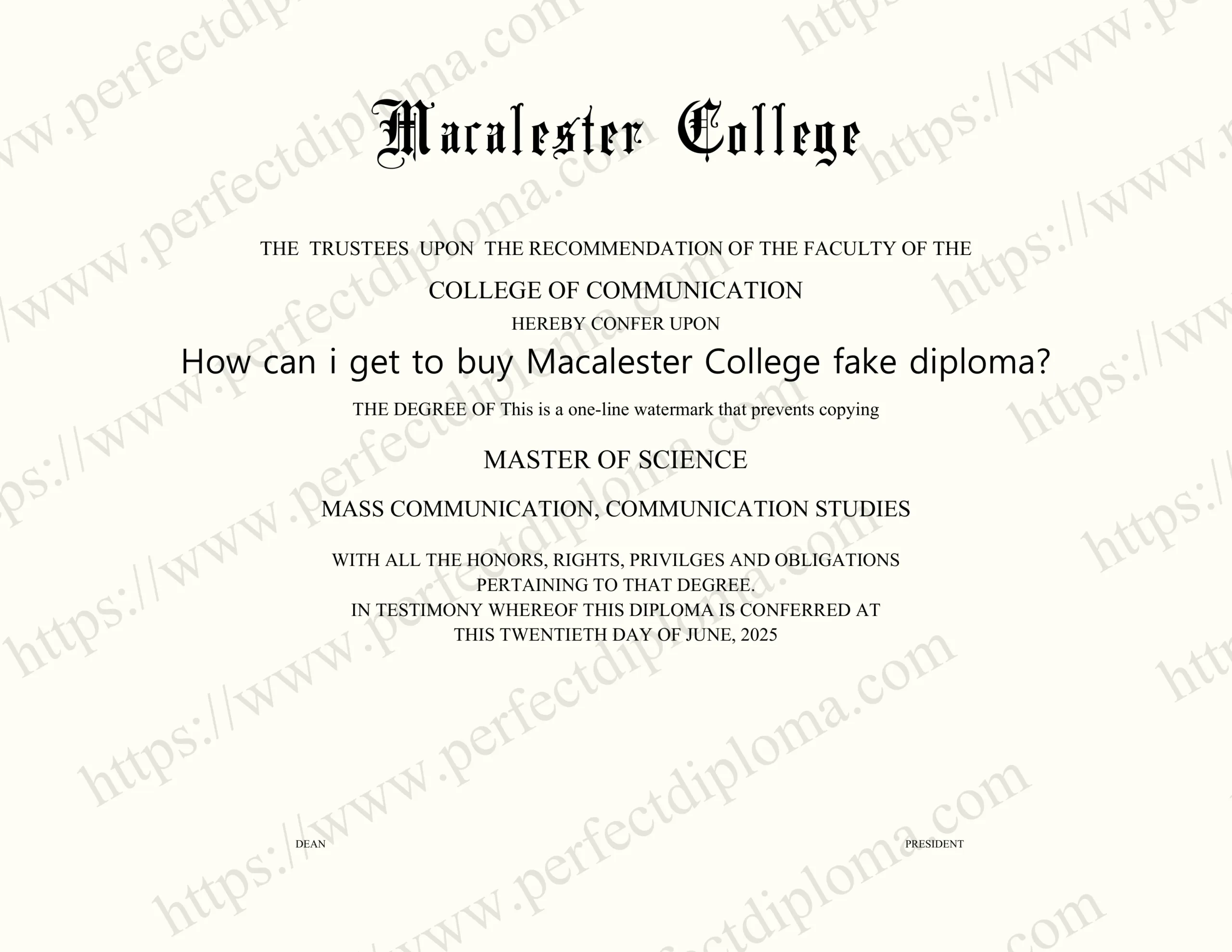 How can i get to buy Macalester College fake diploma?