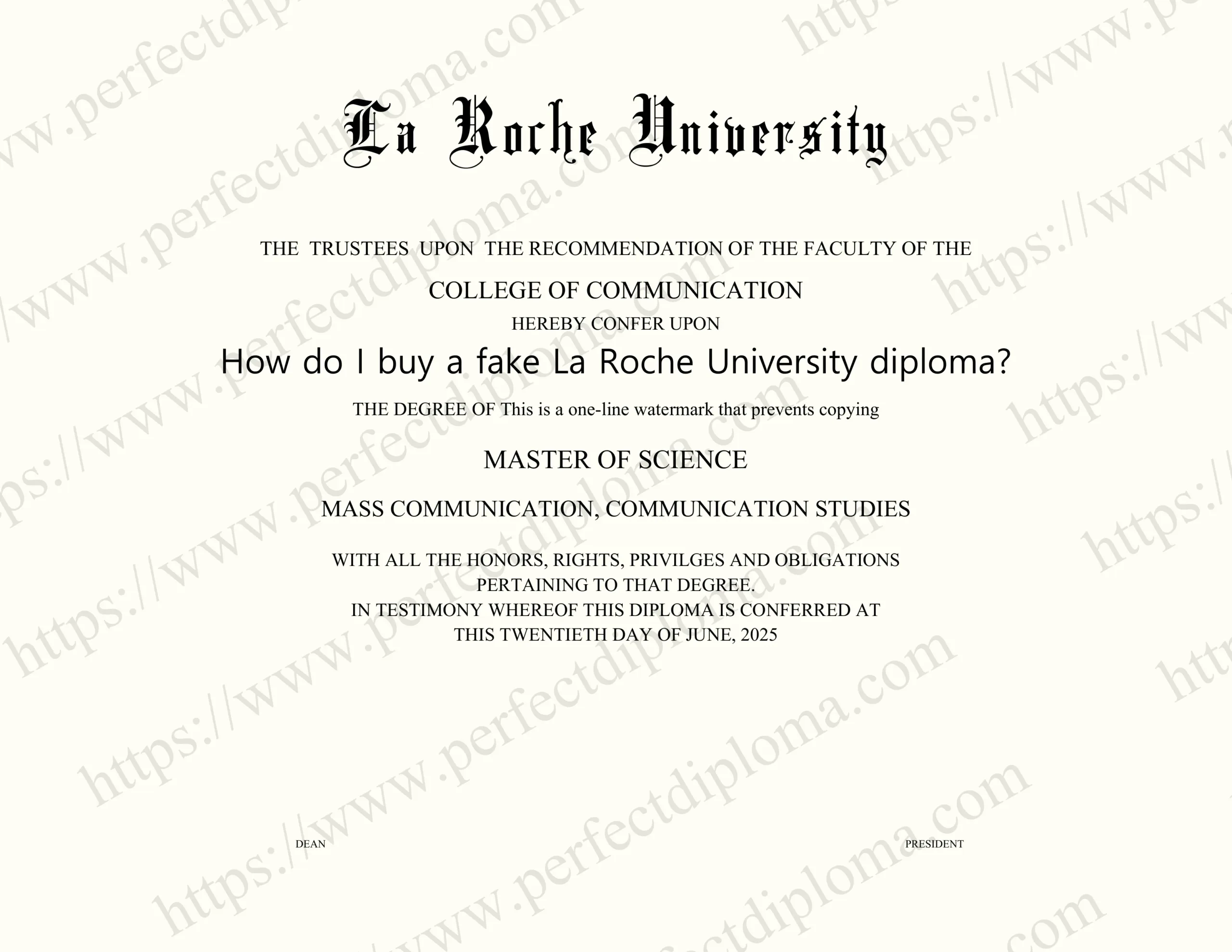 How do I buy a fake La Roche University diploma?