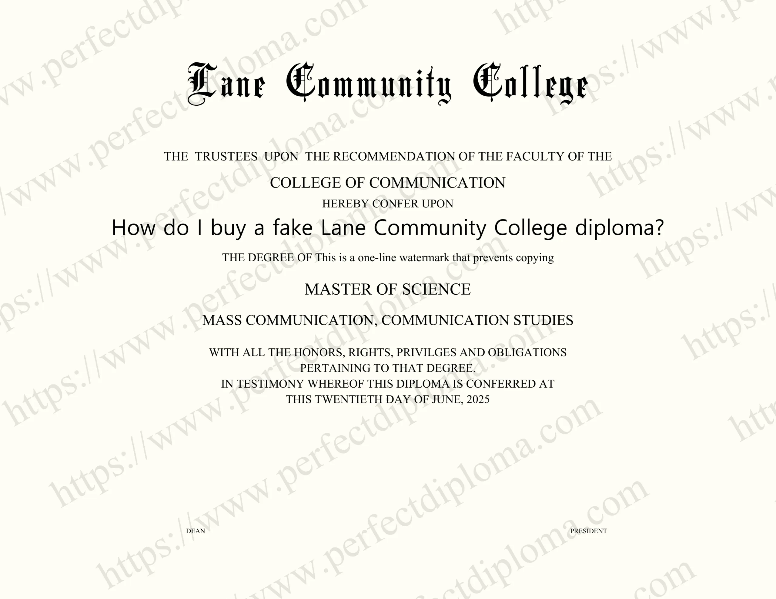 How do I buy a fake Lane Community College diploma?