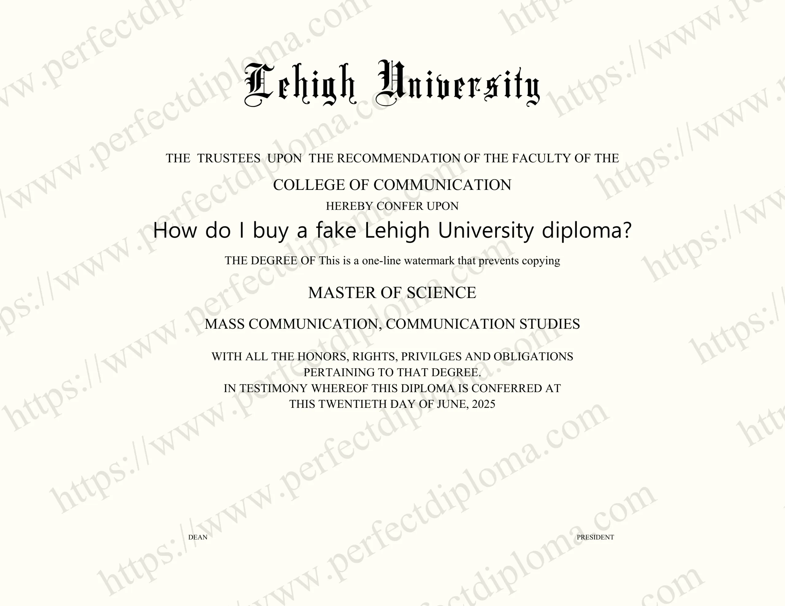 How do I buy a fake Lehigh University diploma?