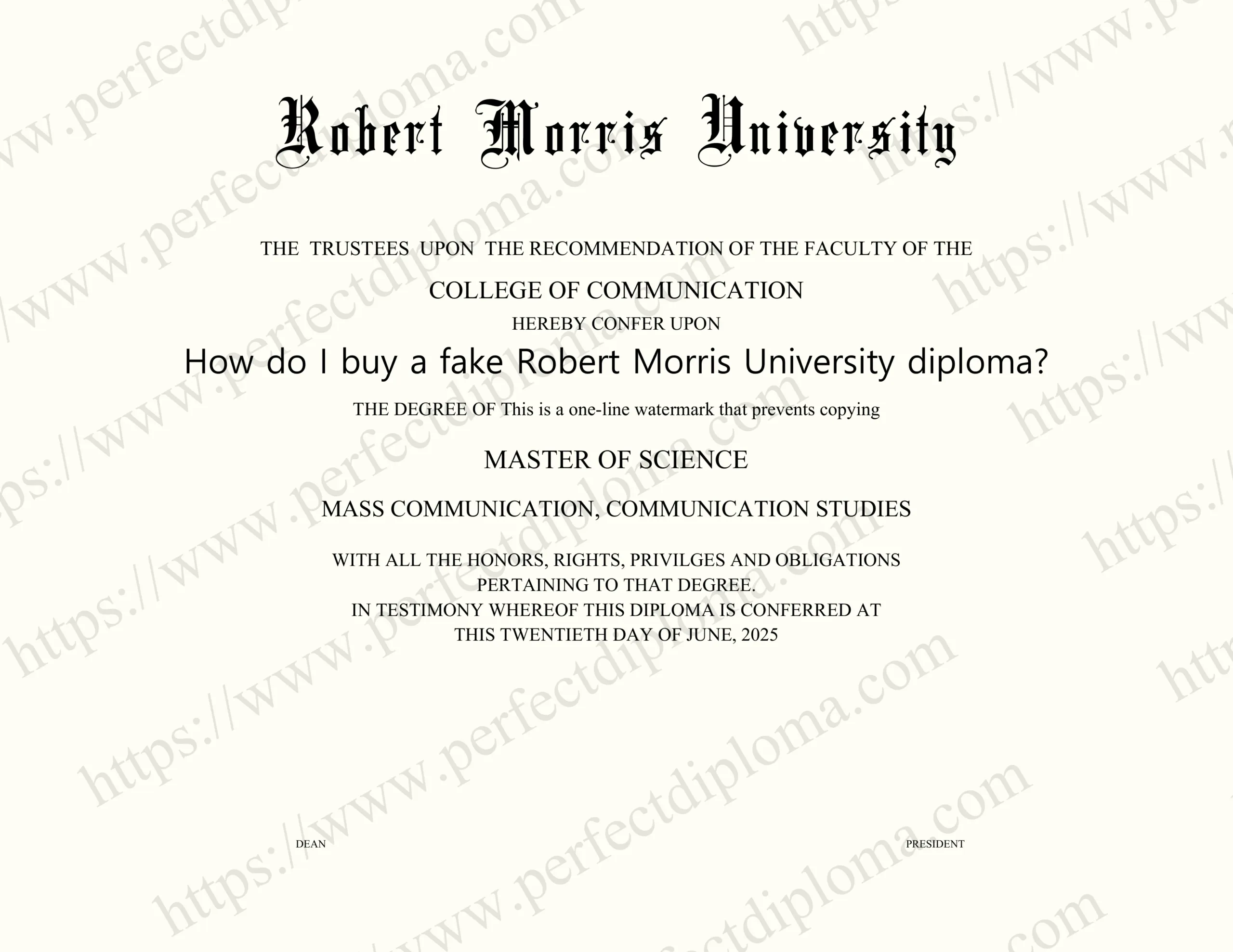 How do I buy a fake Robert Morris University diploma?
