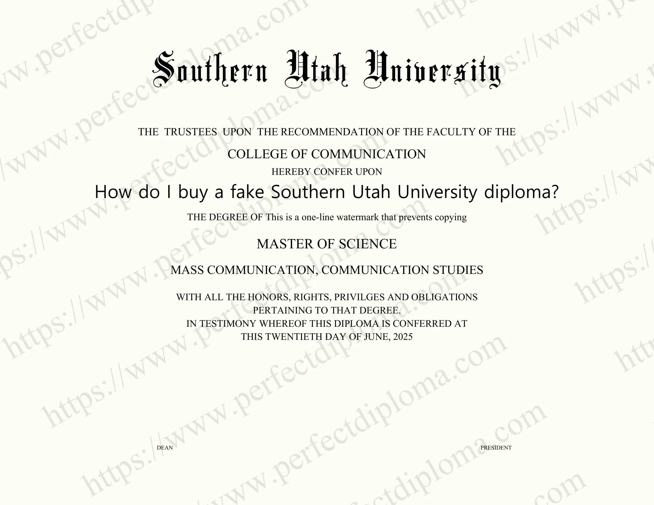 How do I buy a fake Southern Utah University diploma?