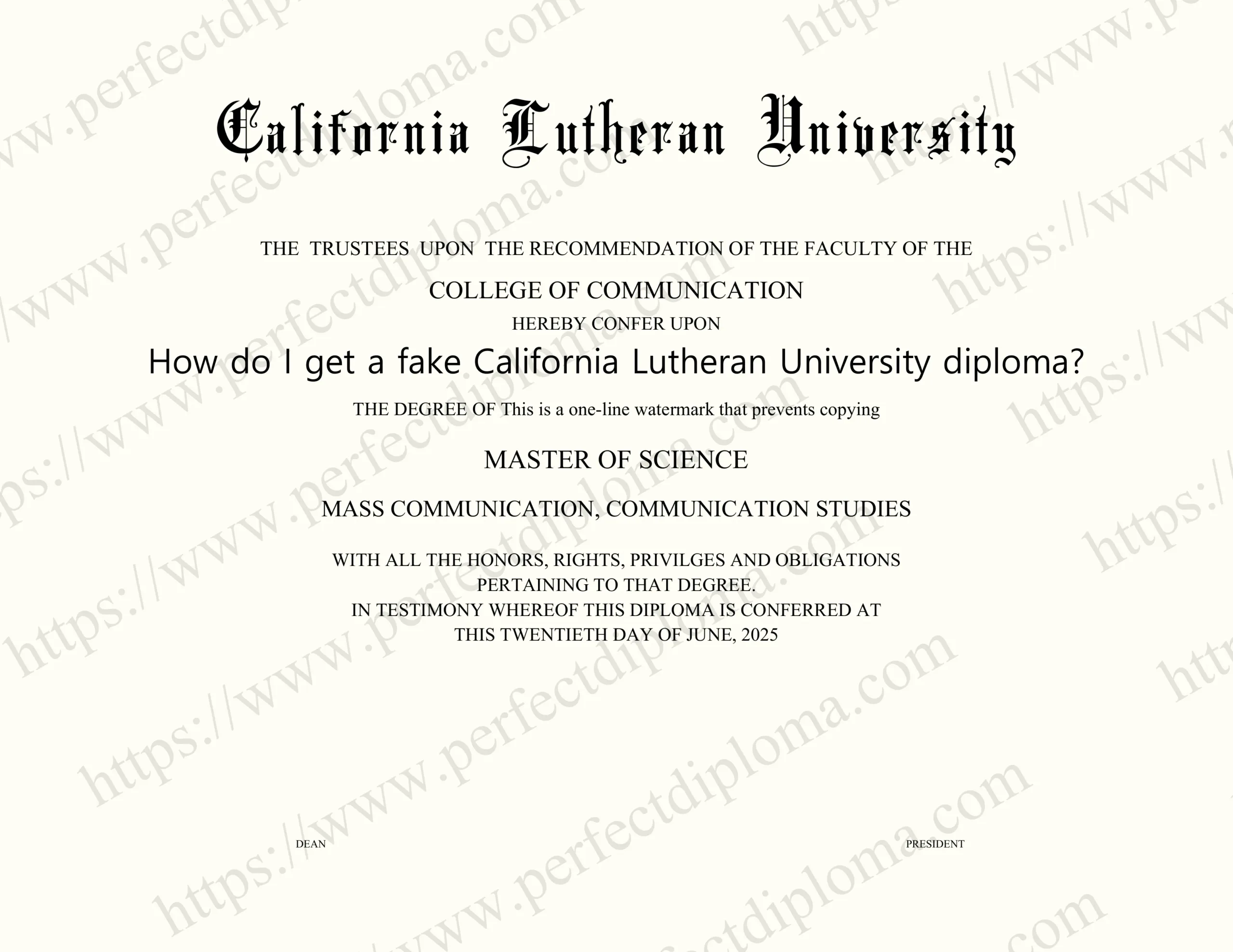 How do I get a fake California Lutheran University diploma?