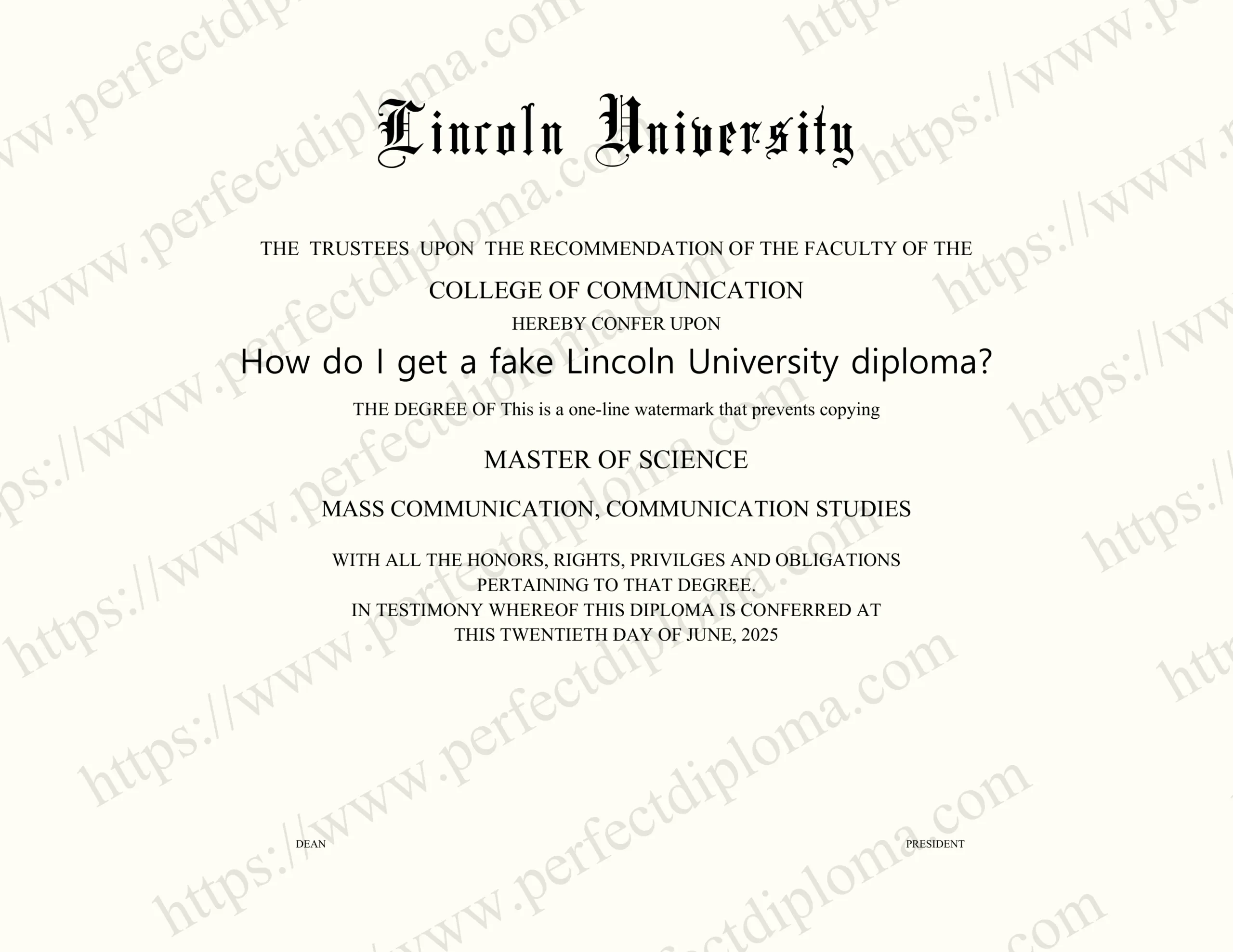 How do I get a fake Lincoln University diploma?