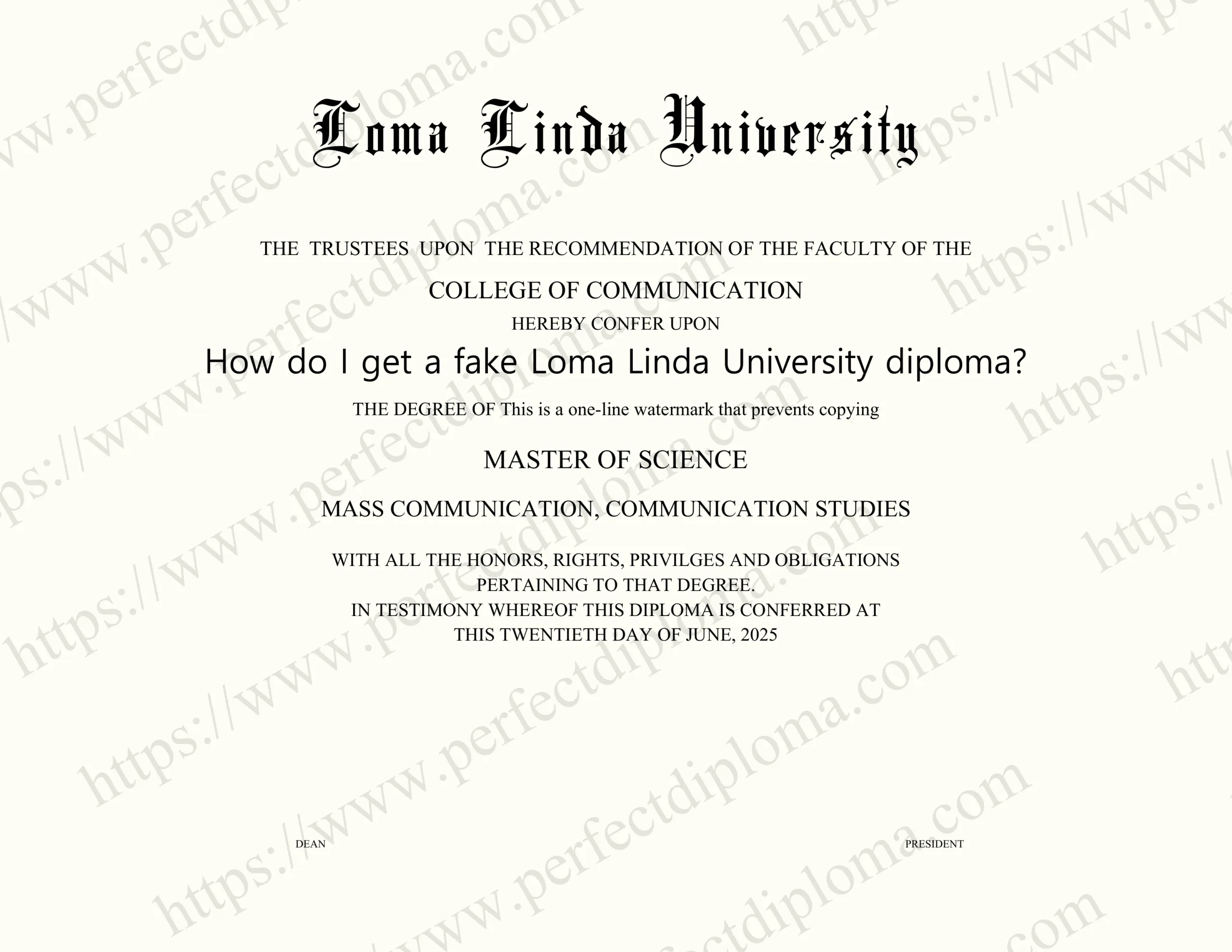 How do I get a fake Loma Linda University diploma?