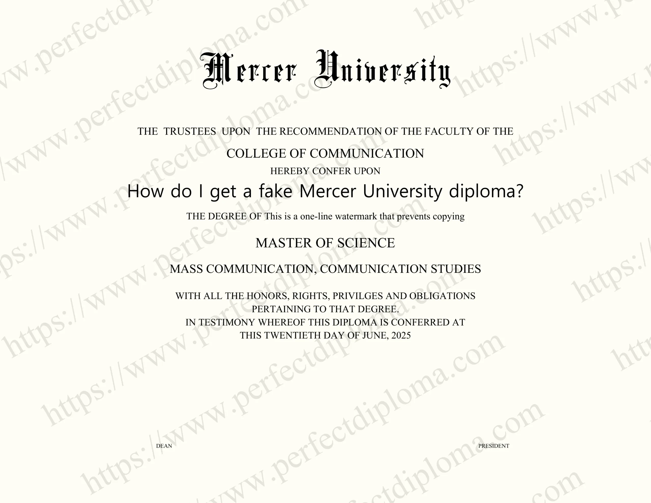 How do I get a fake Mercer University diploma?