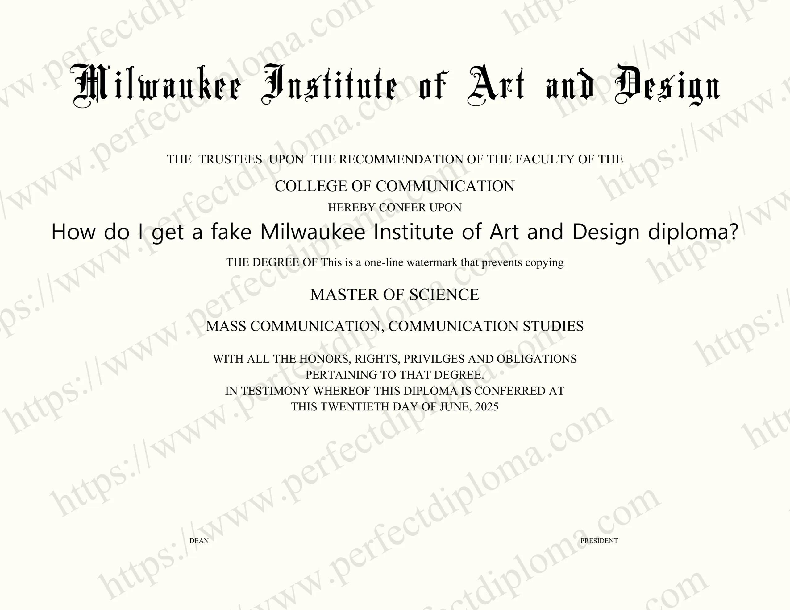 How do I get a fake Milwaukee Institute of Art and Design diploma?
