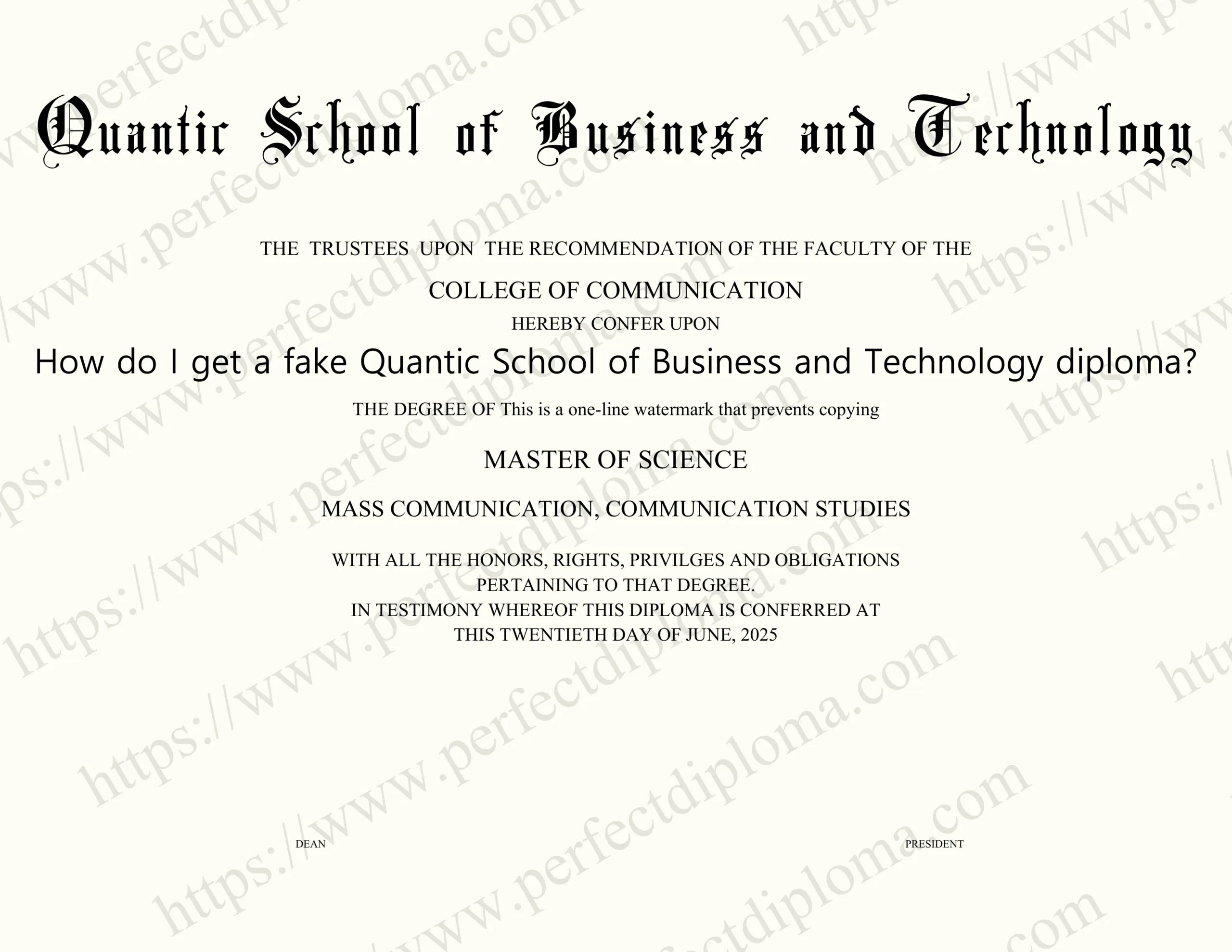 How do I get a fake Quantic School of Business and Technology diploma?