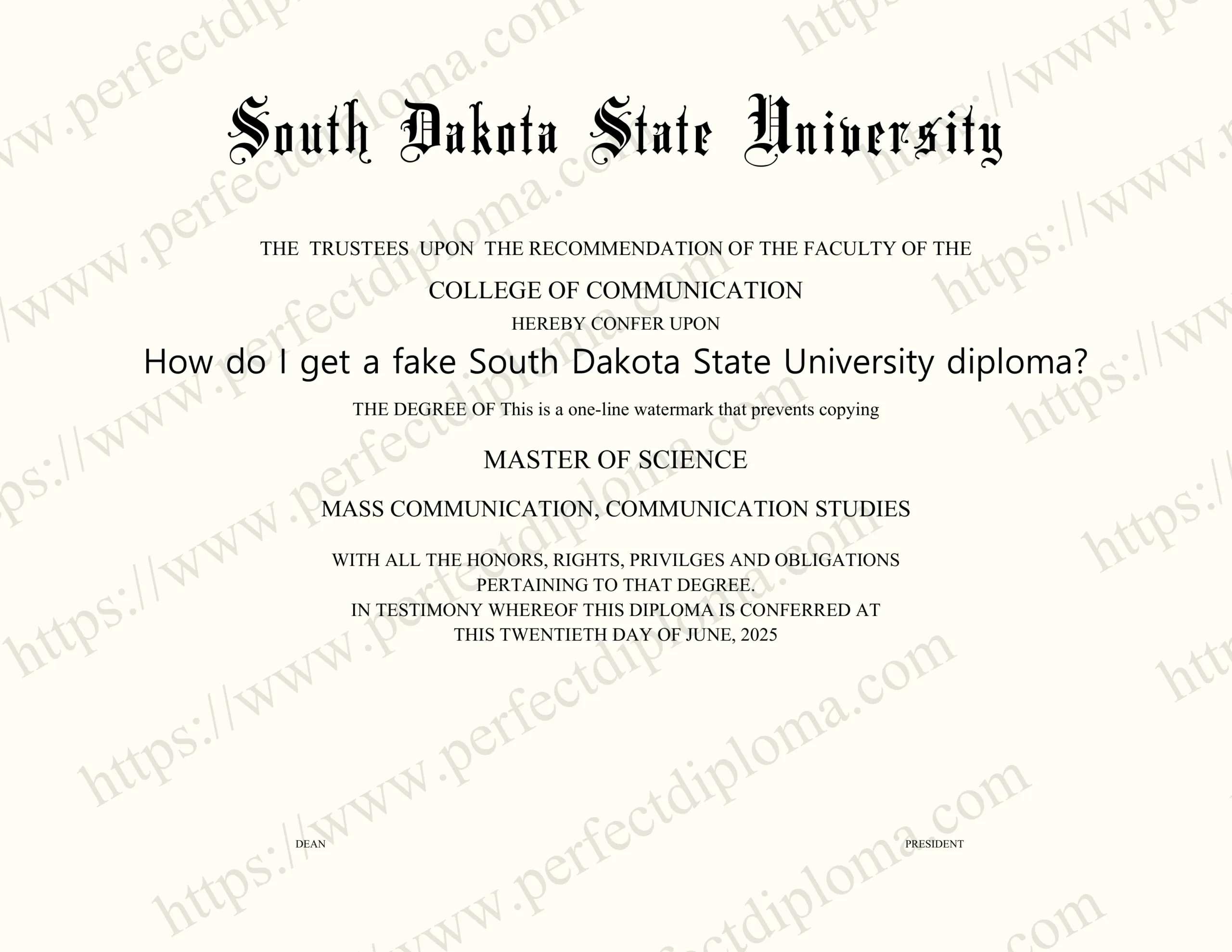 How do I get a fake South Dakota State University diploma?