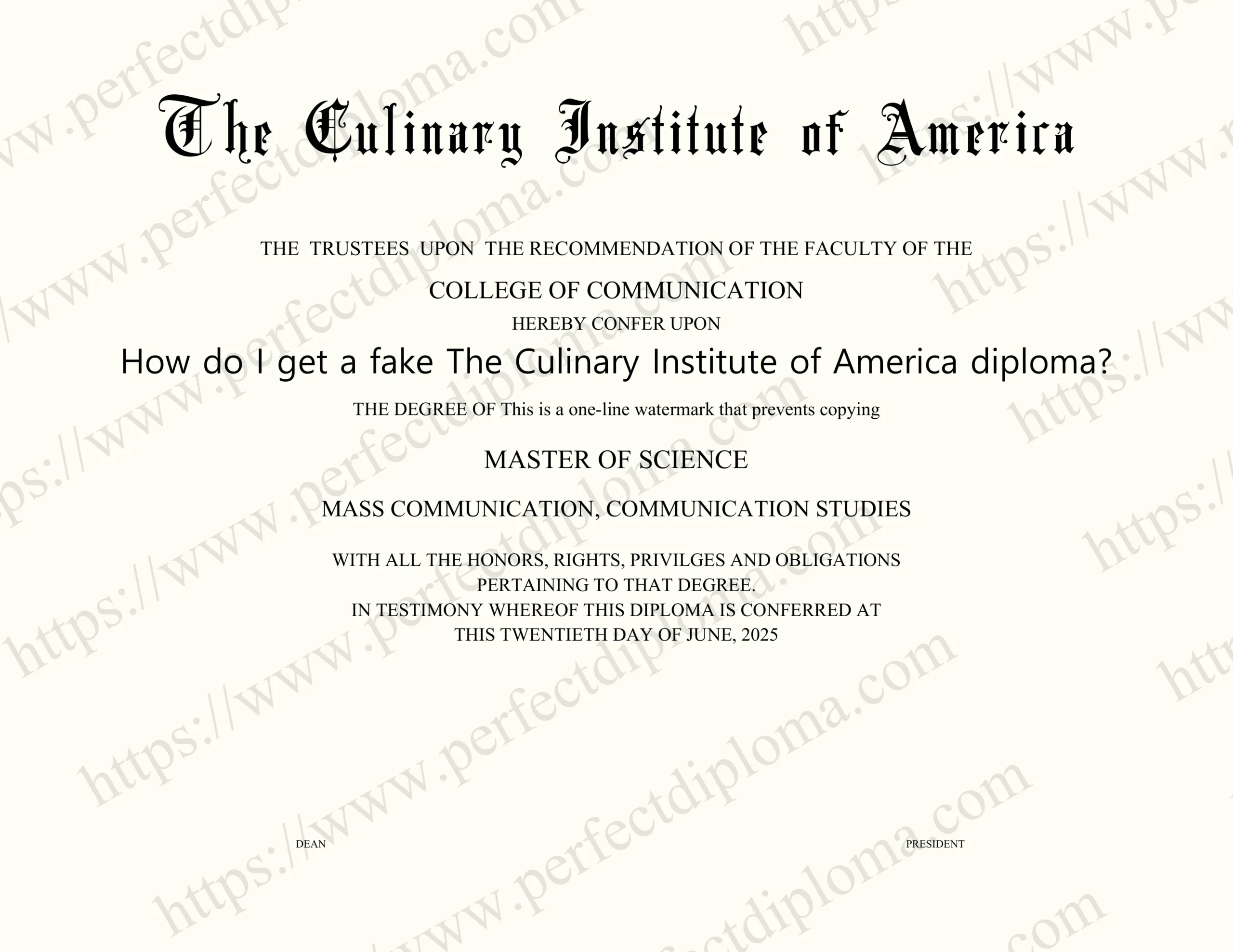 How do I get a fake The Culinary Institute of America diploma?
