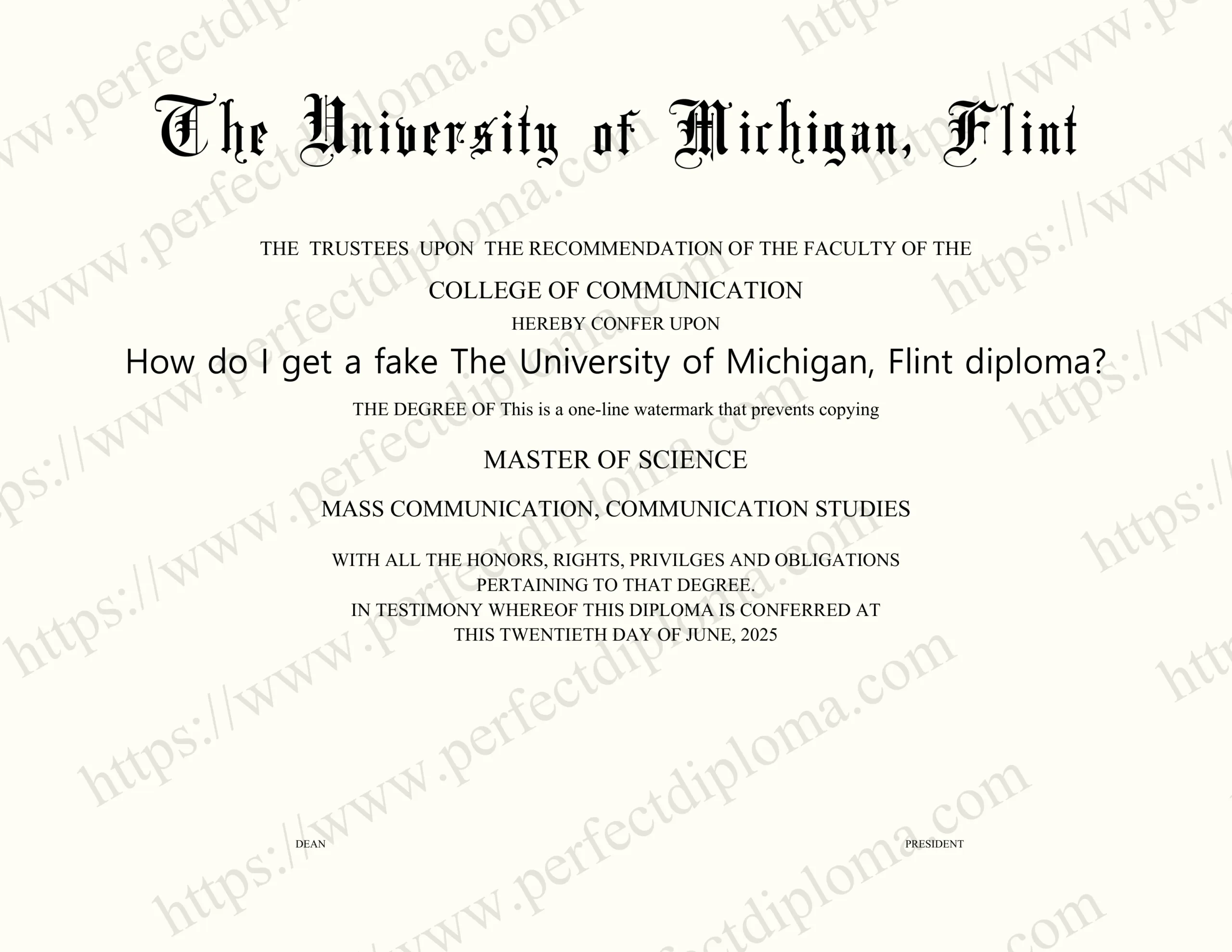 How do I get a fake The University of Michigan, Flint diploma?