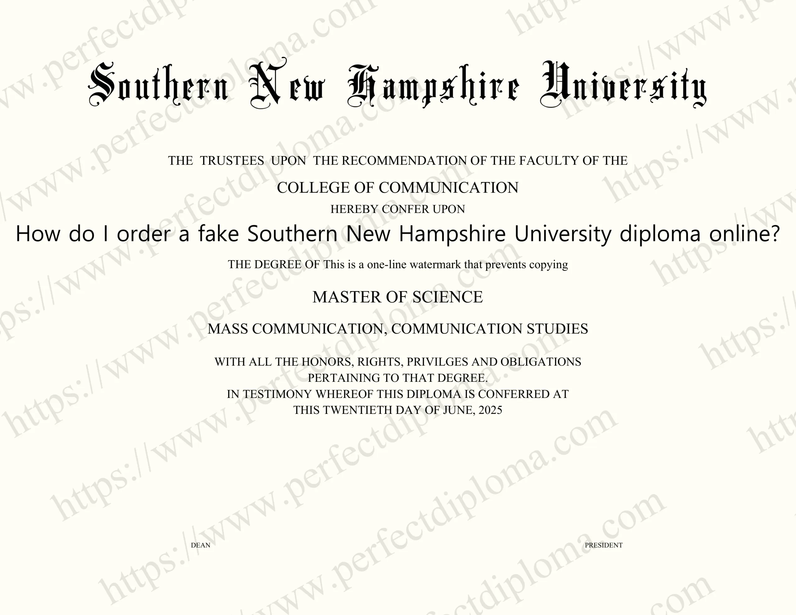 How do I order a fake Southern New Hampshire University diploma online?