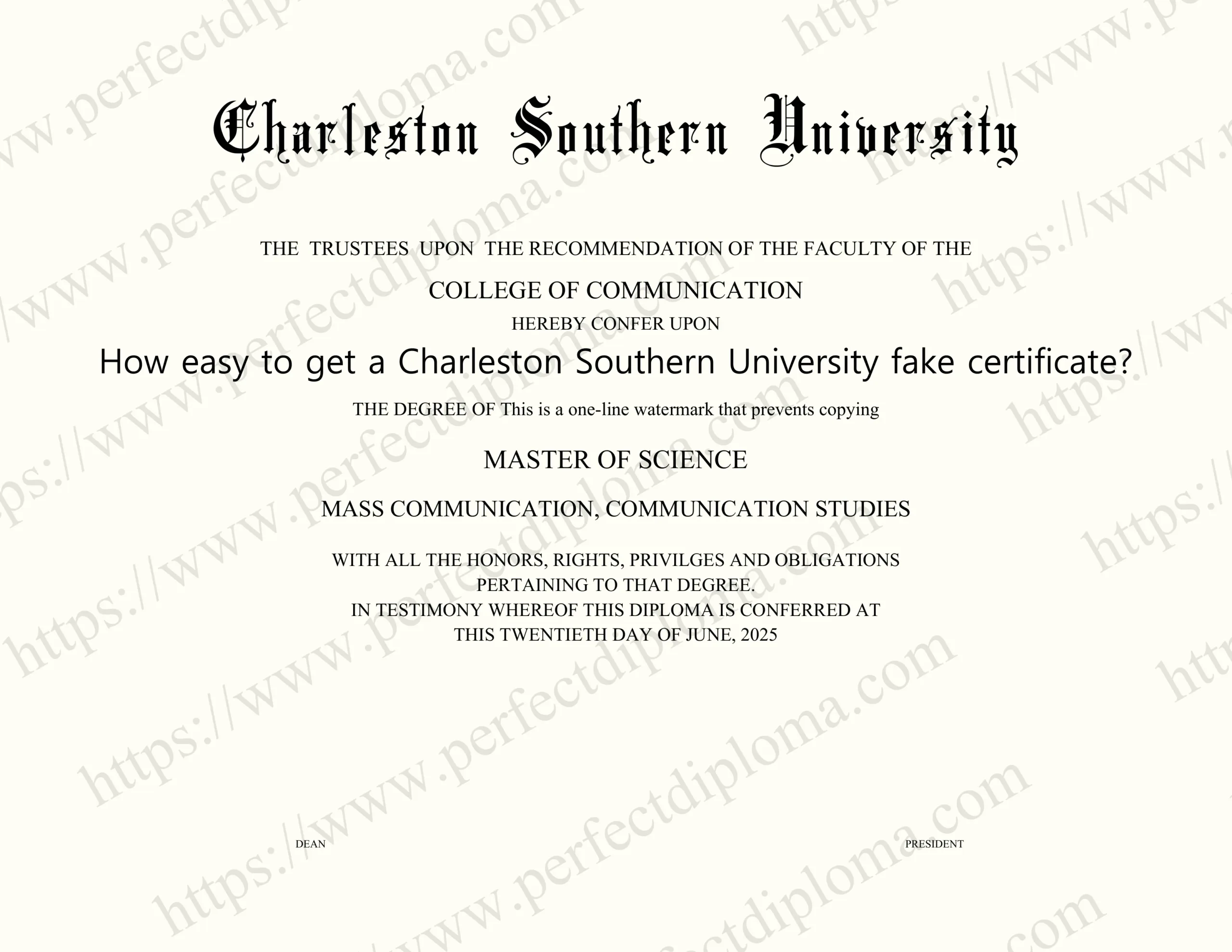 How easy to get a Charleston Southern University fake certificate?