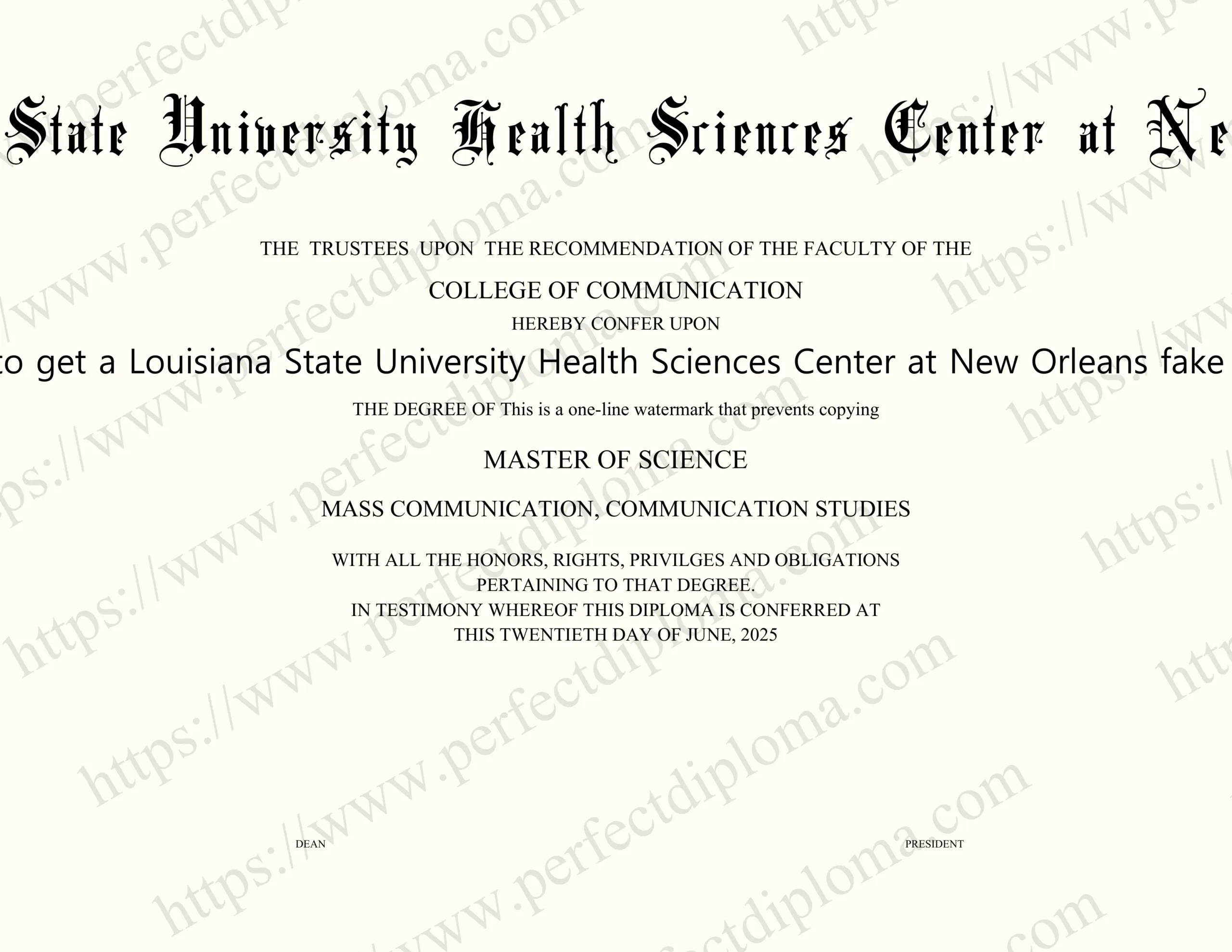 How easy to get a Louisiana State University Health Sciences Center at New Orleans fake certificate?