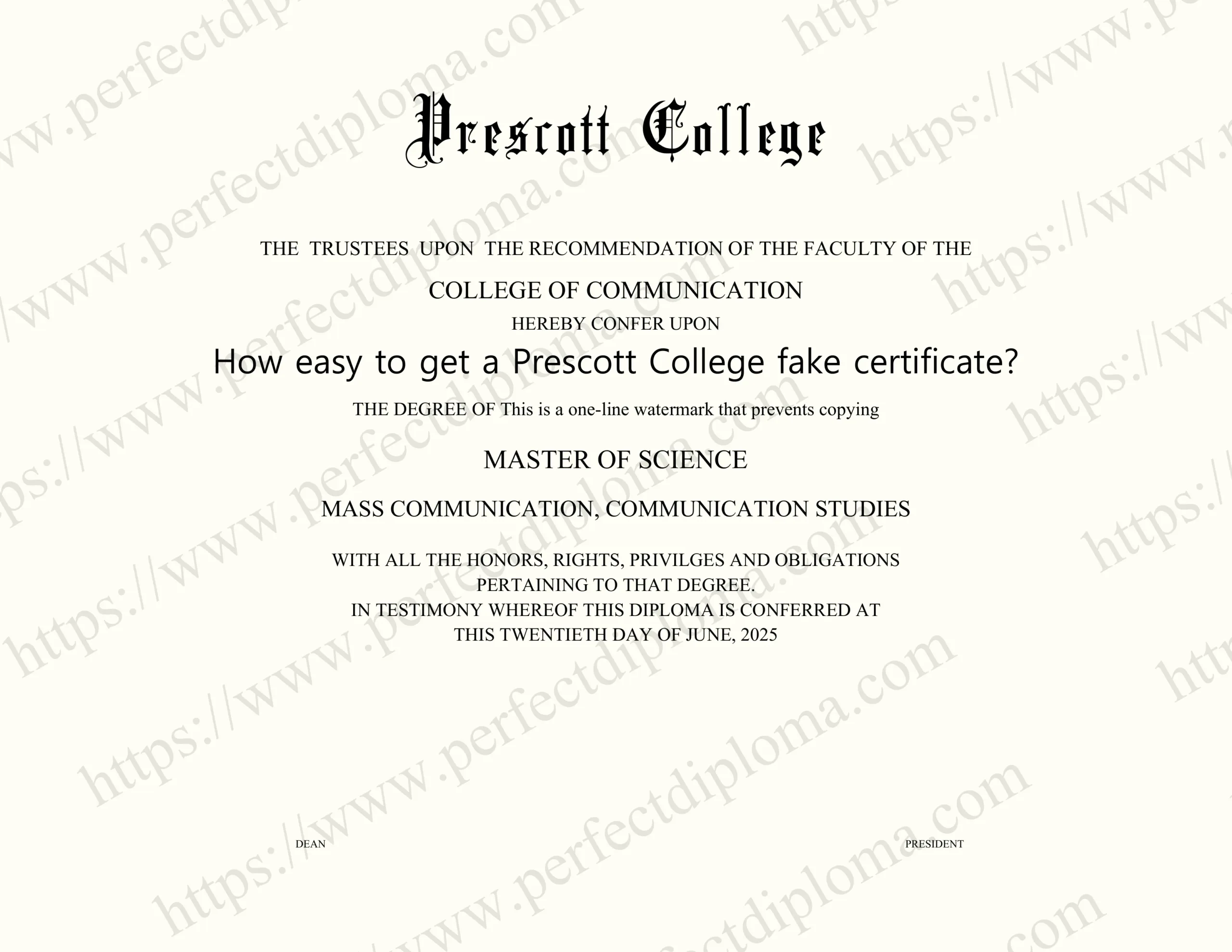 How easy to get a Prescott College fake certificate?