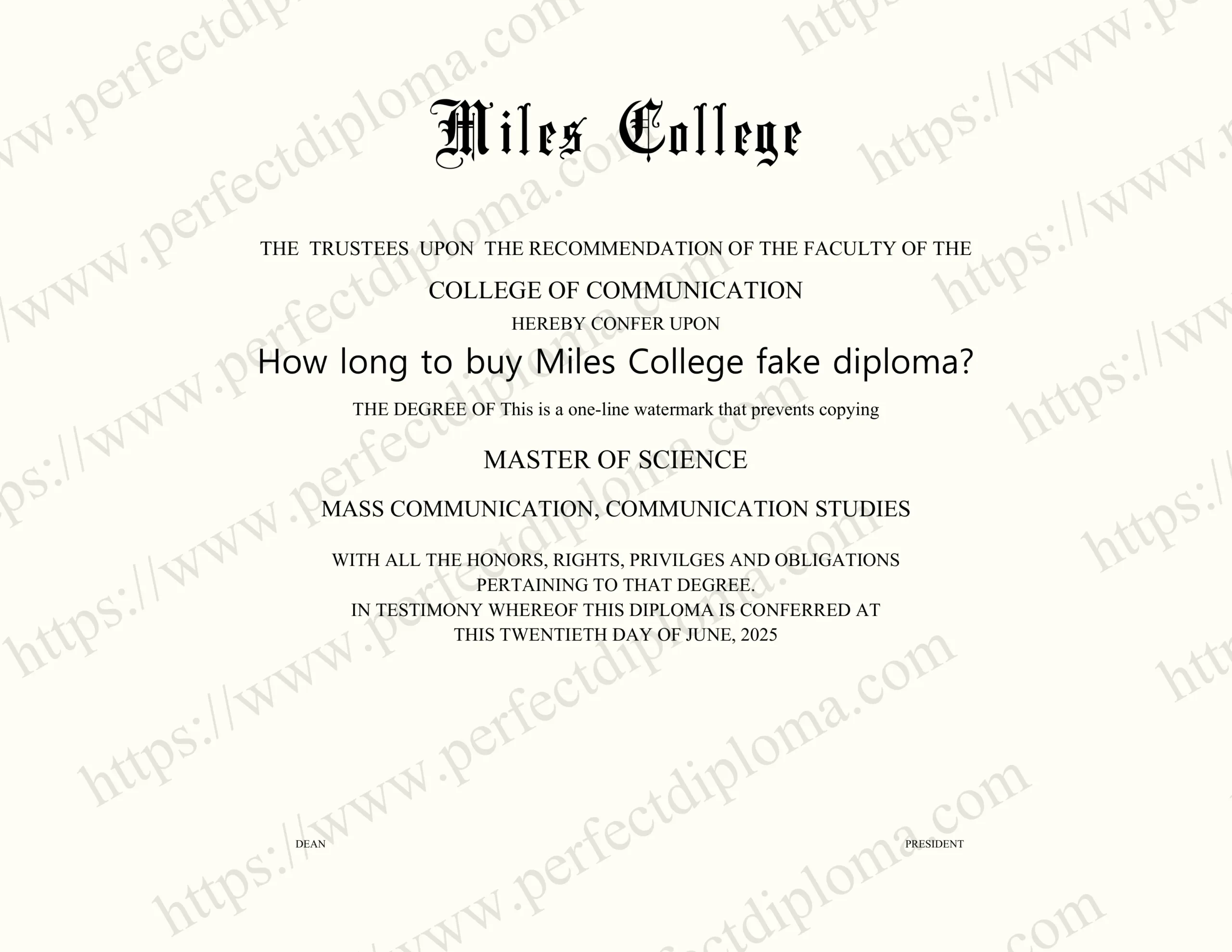 How long to buy Miles College fake diploma?