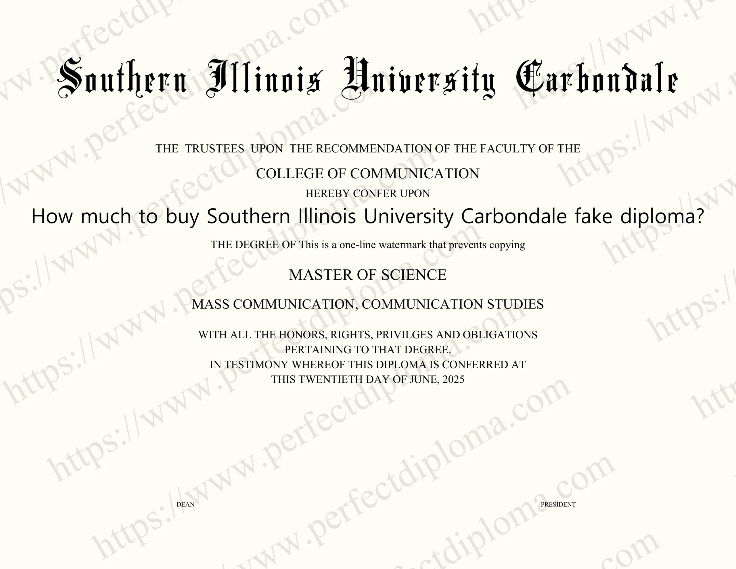 How much to buy Southern Illinois University Carbondale fake diploma?
