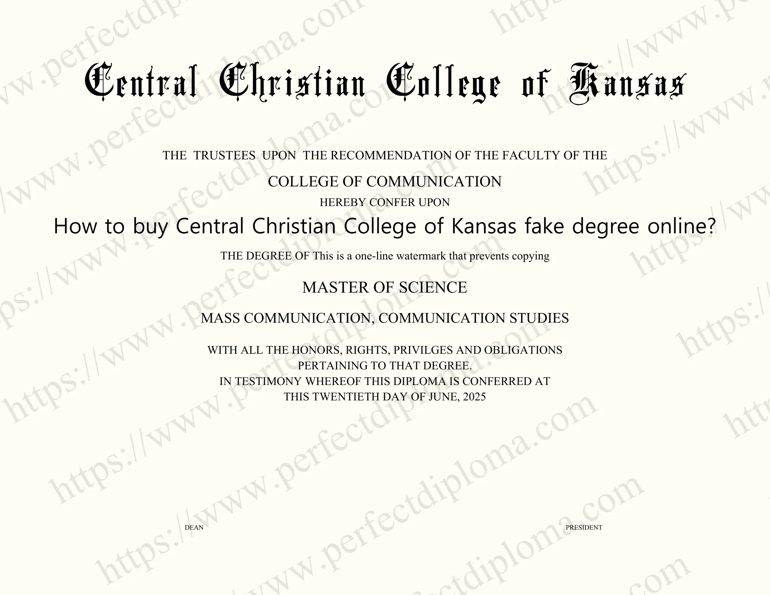 How to buy Central Christian College of Kansas fake degree online?