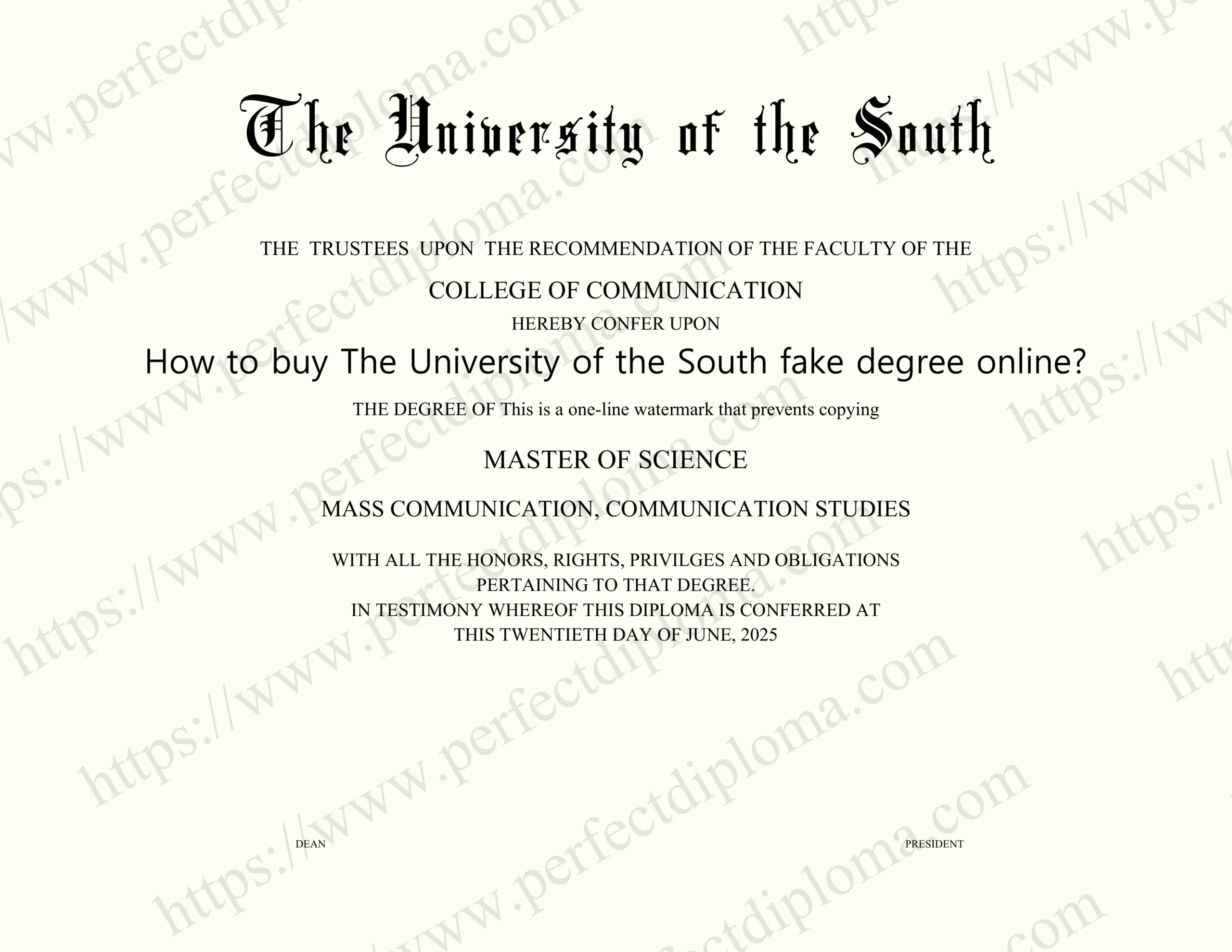 How to buy The University of the South fake degree online?