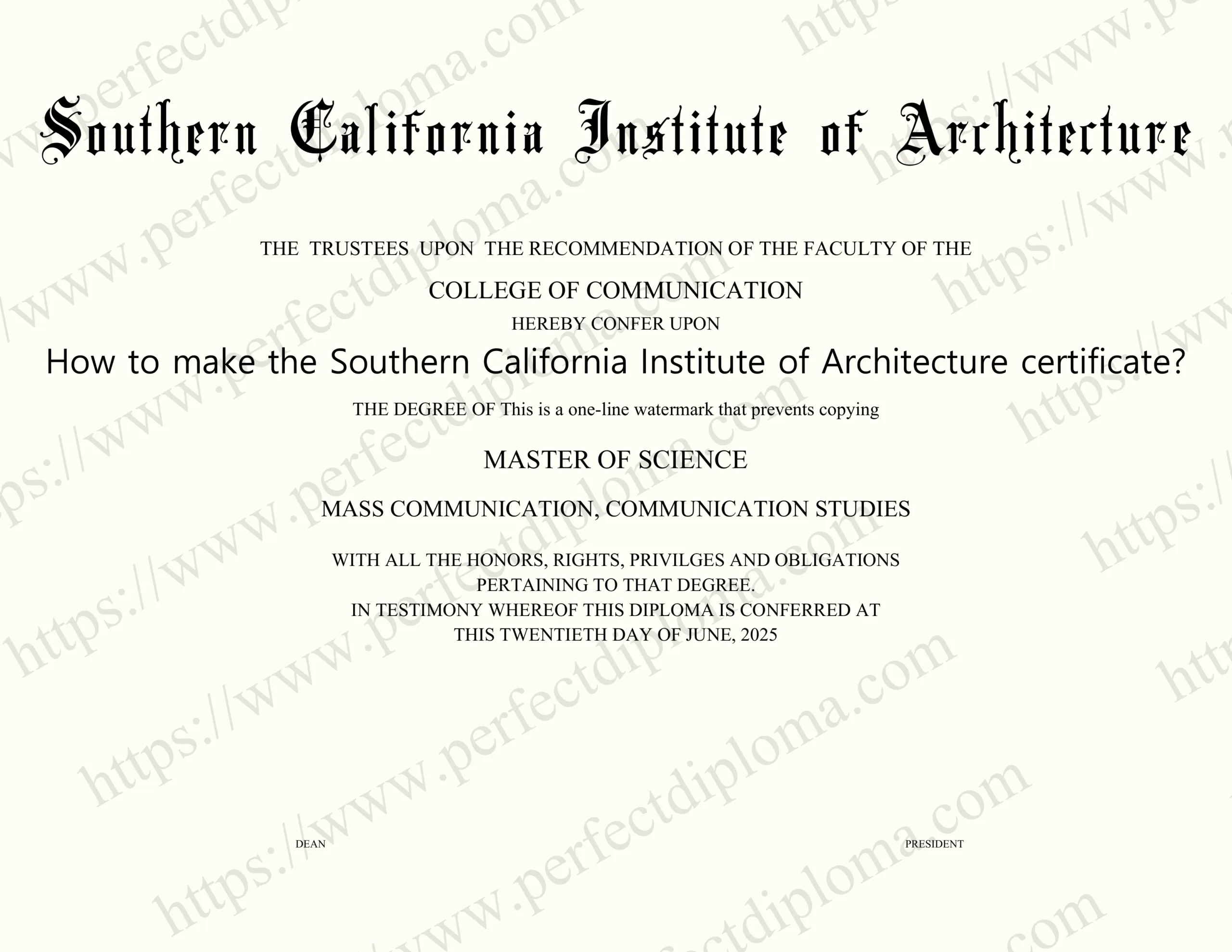 How to make the Southern California Institute of Architecture certificate?