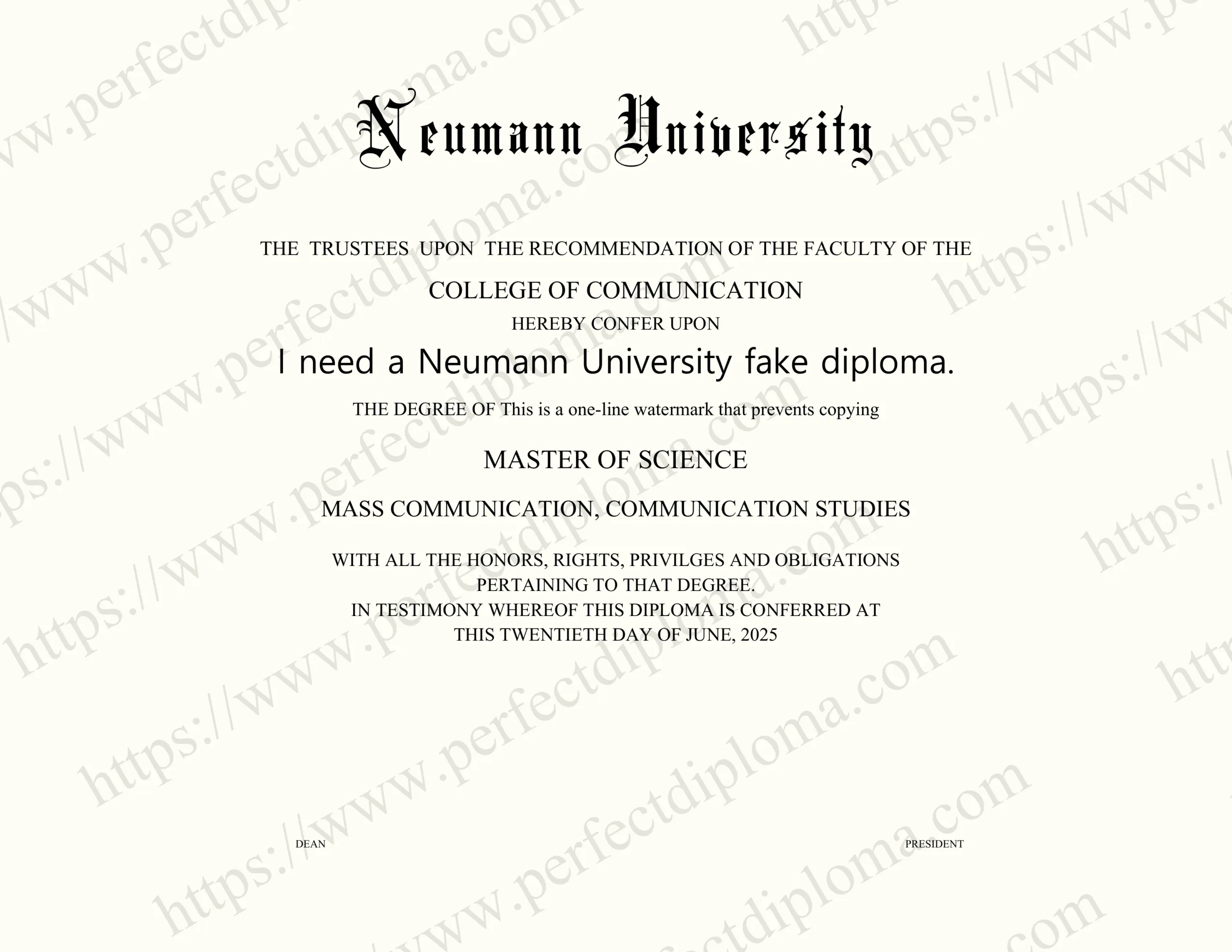 I need a Neumann University fake diploma.
