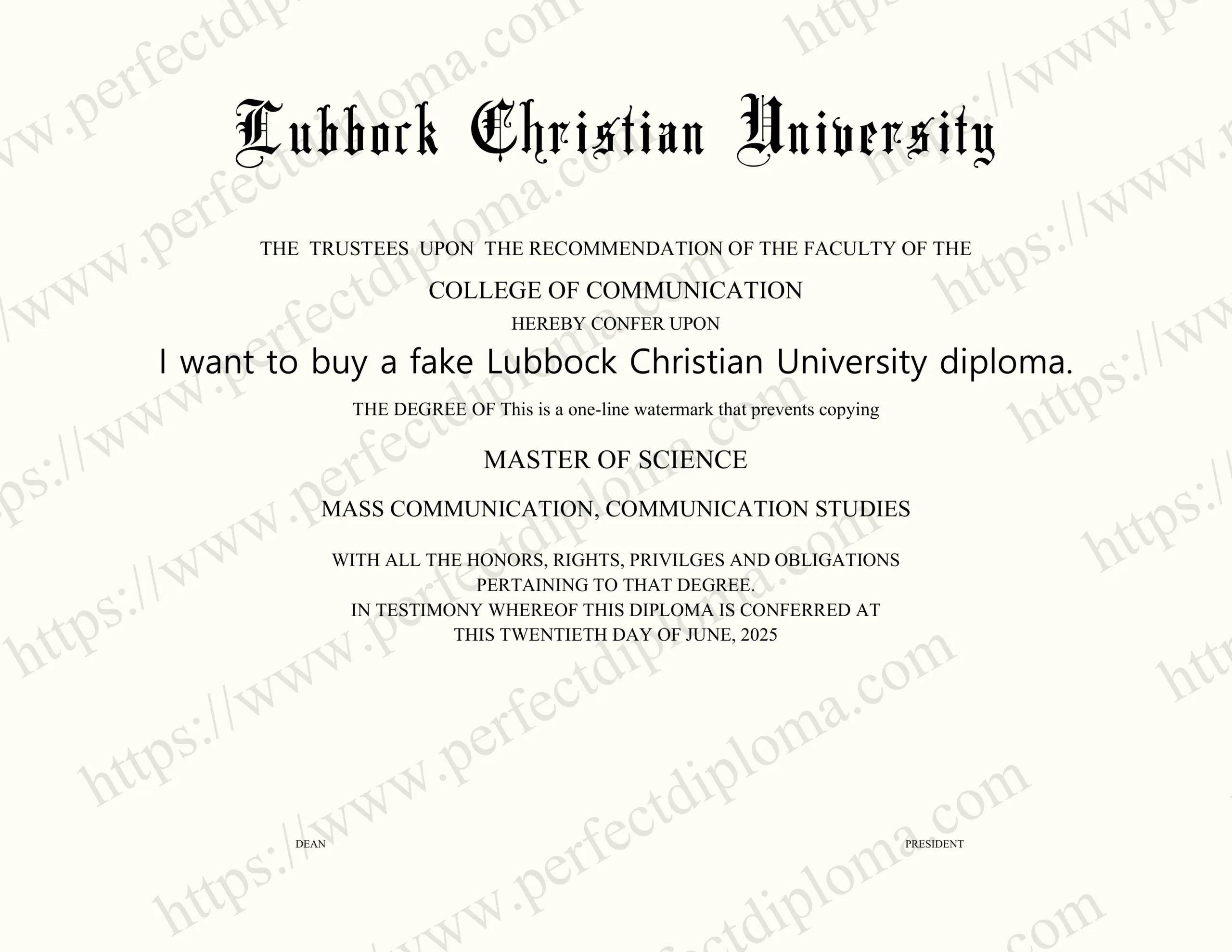 I want to buy a fake Lubbock Christian University diploma.