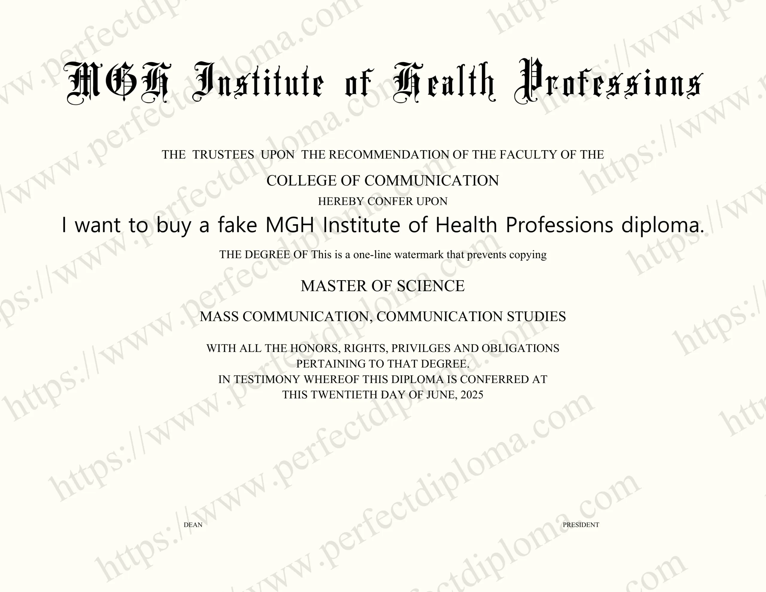 I want to buy a fake MGH Institute of Health Professions diploma.