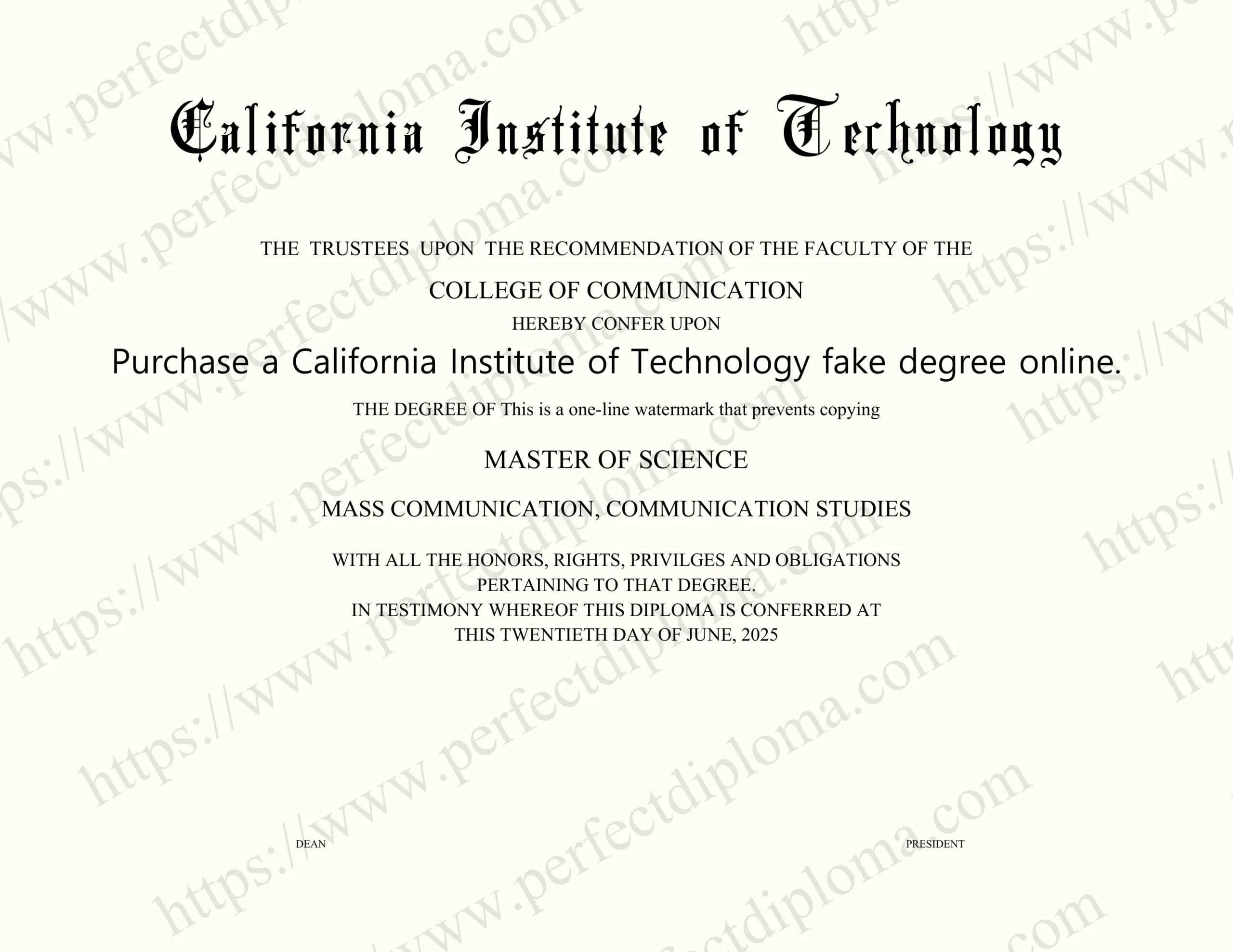 Purchase a California Institute of Technology fake degree online.