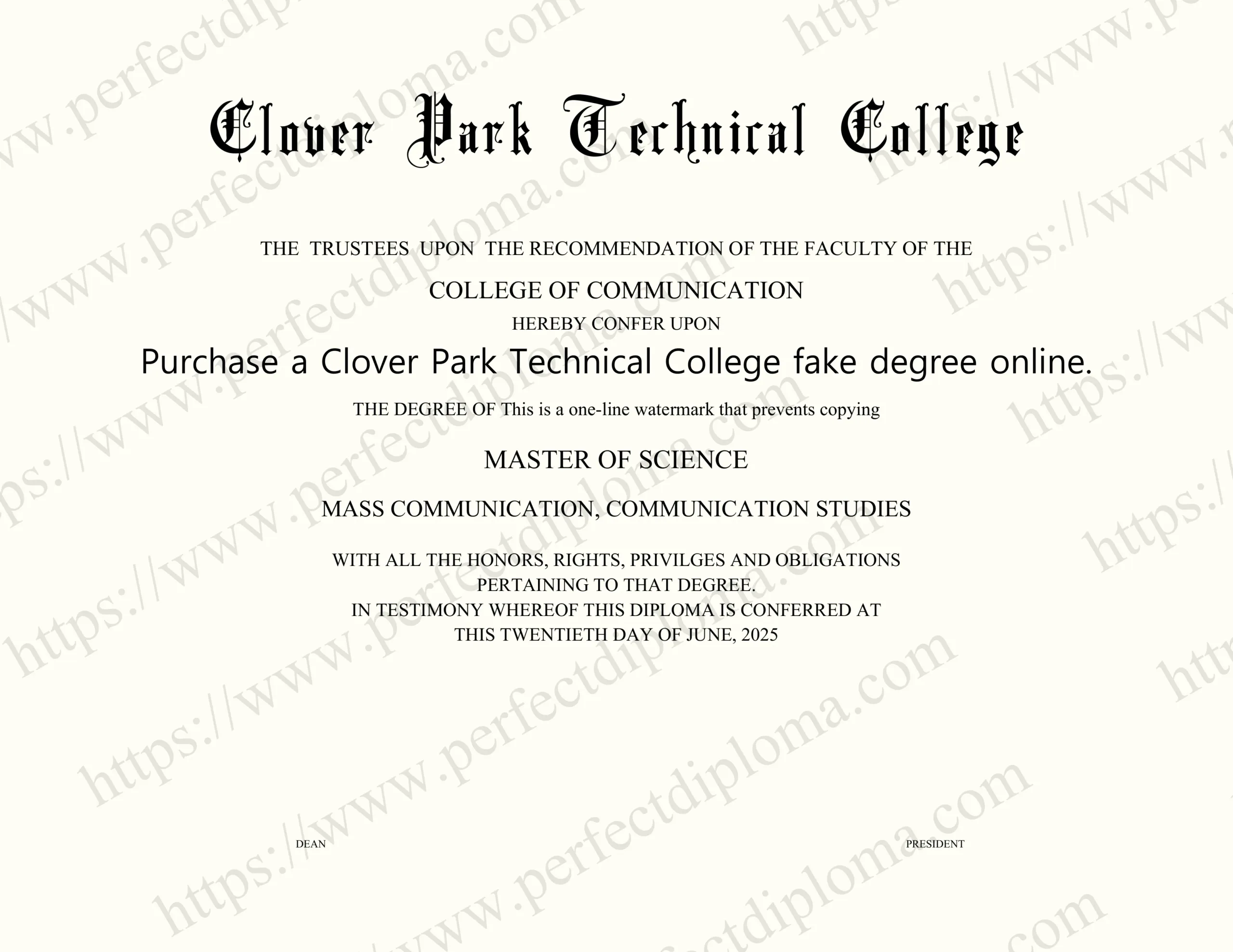Purchase a Clover Park Technical College fake degree online.