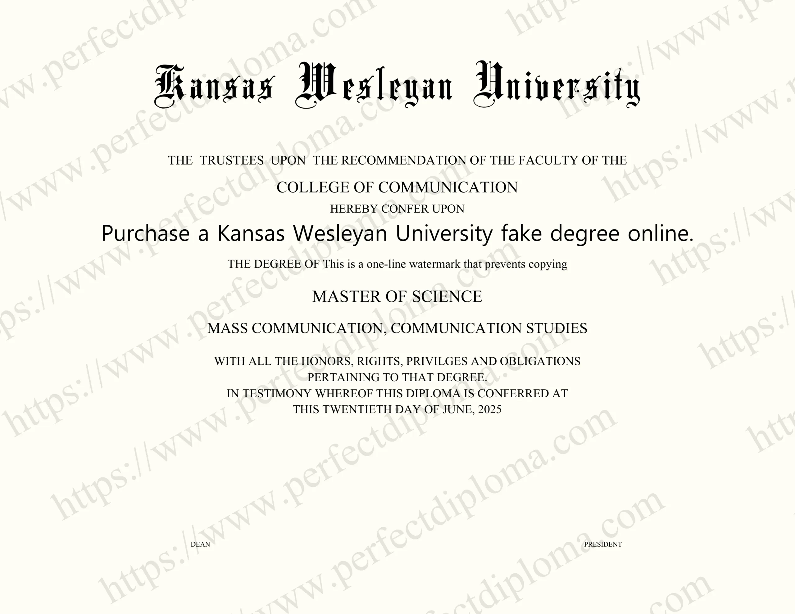Purchase a Kansas Wesleyan University fake degree online.