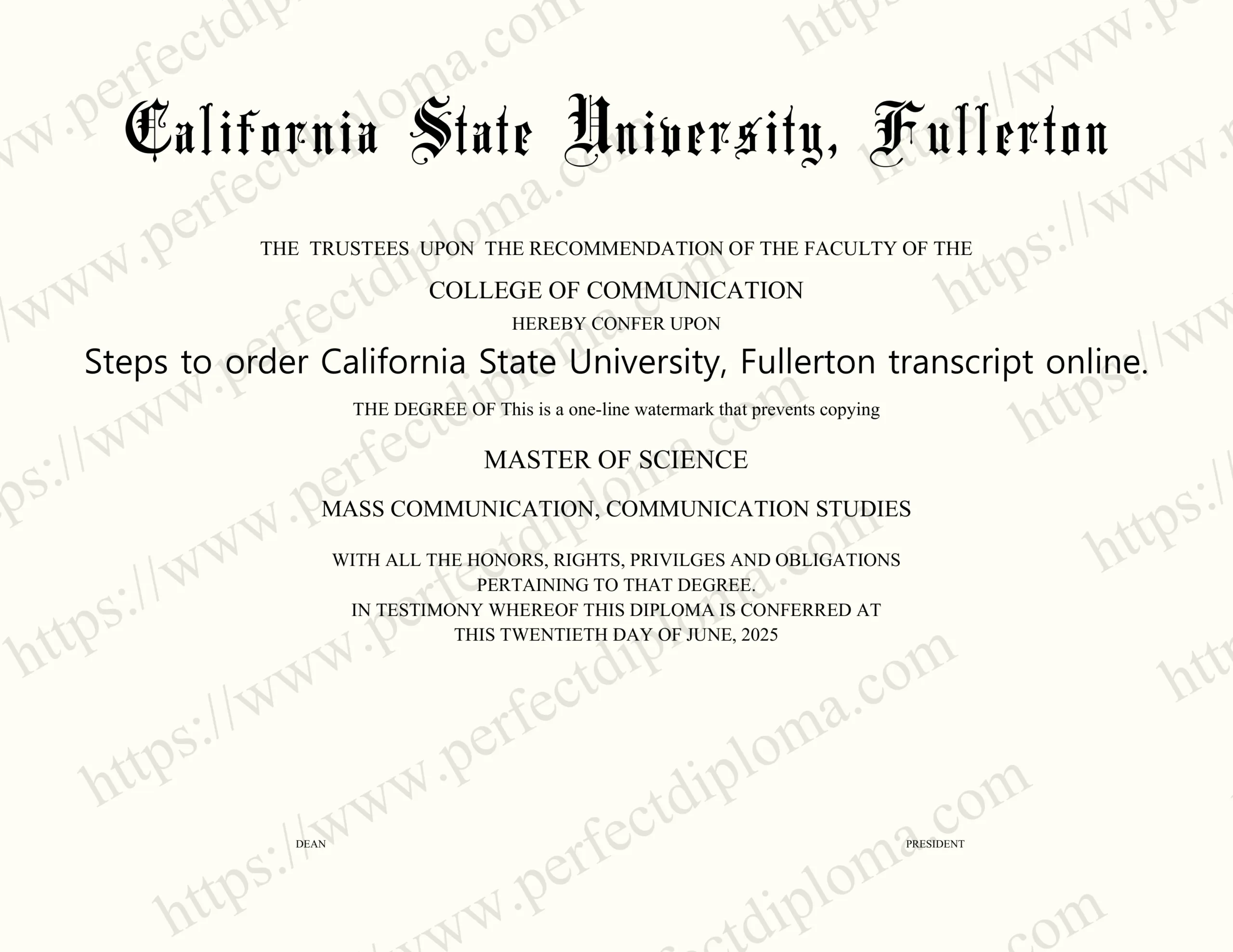 Steps to order California State University, Fullerton transcript online.