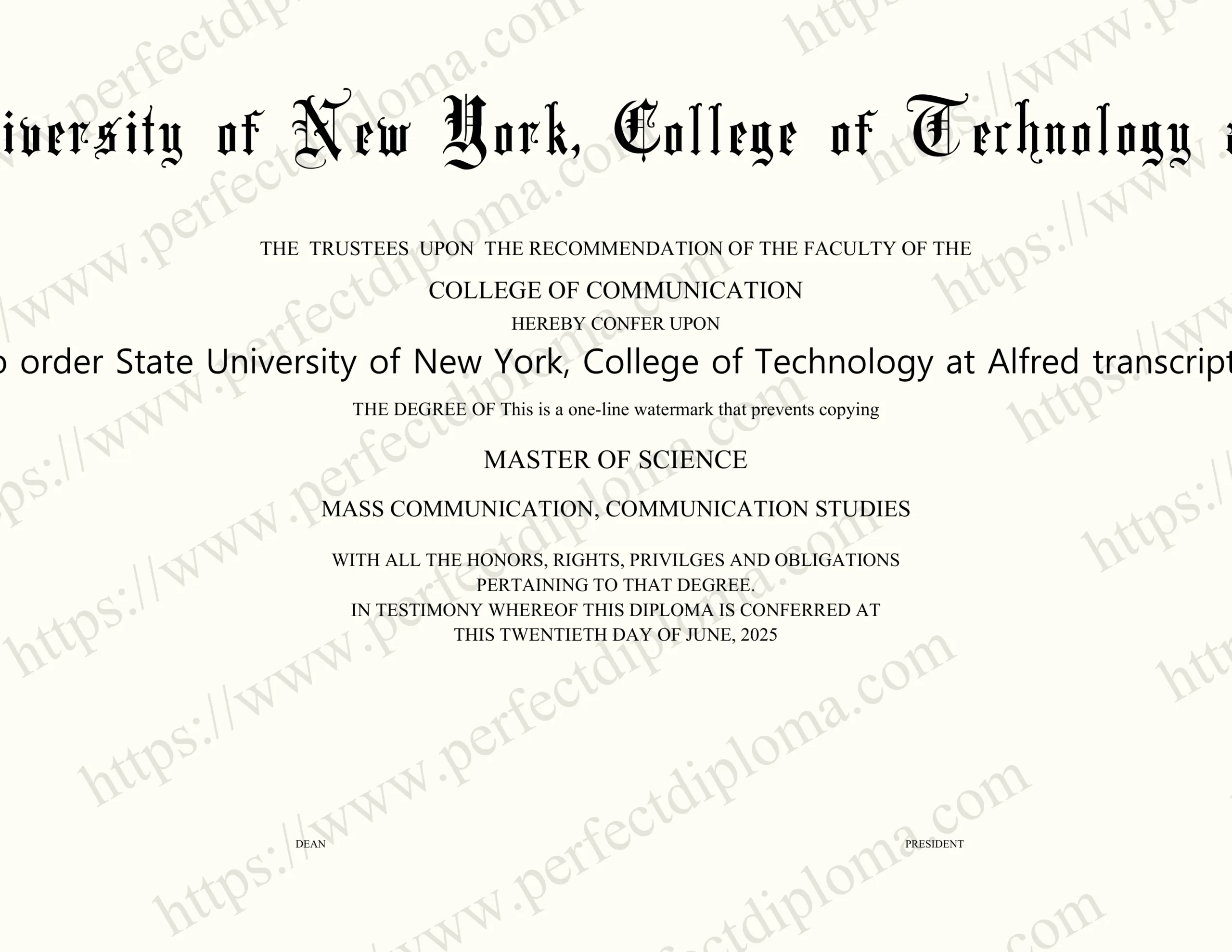 Steps to order State University of New York, College of Technology at Alfred transcript online.