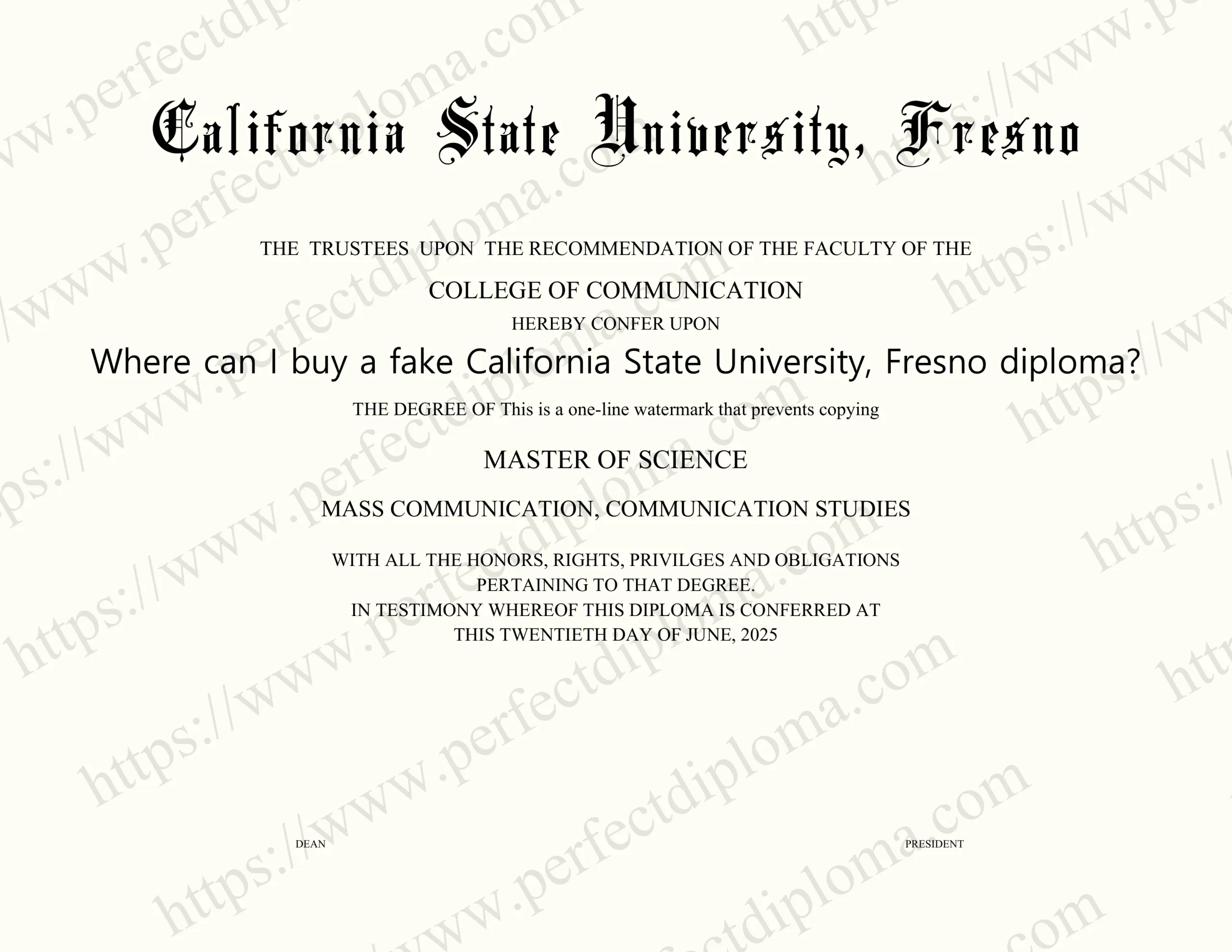Where can I buy a fake California State University, Fresno diploma?