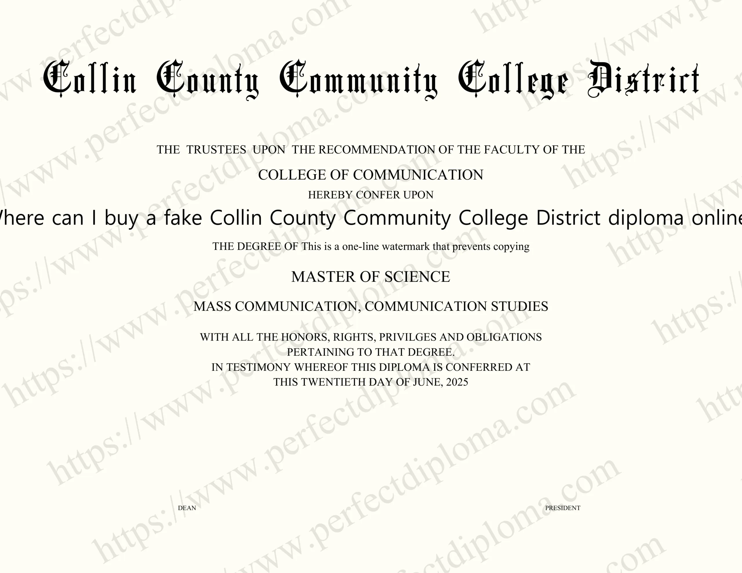 Where can I buy a fake Collin County Community College District diploma online?