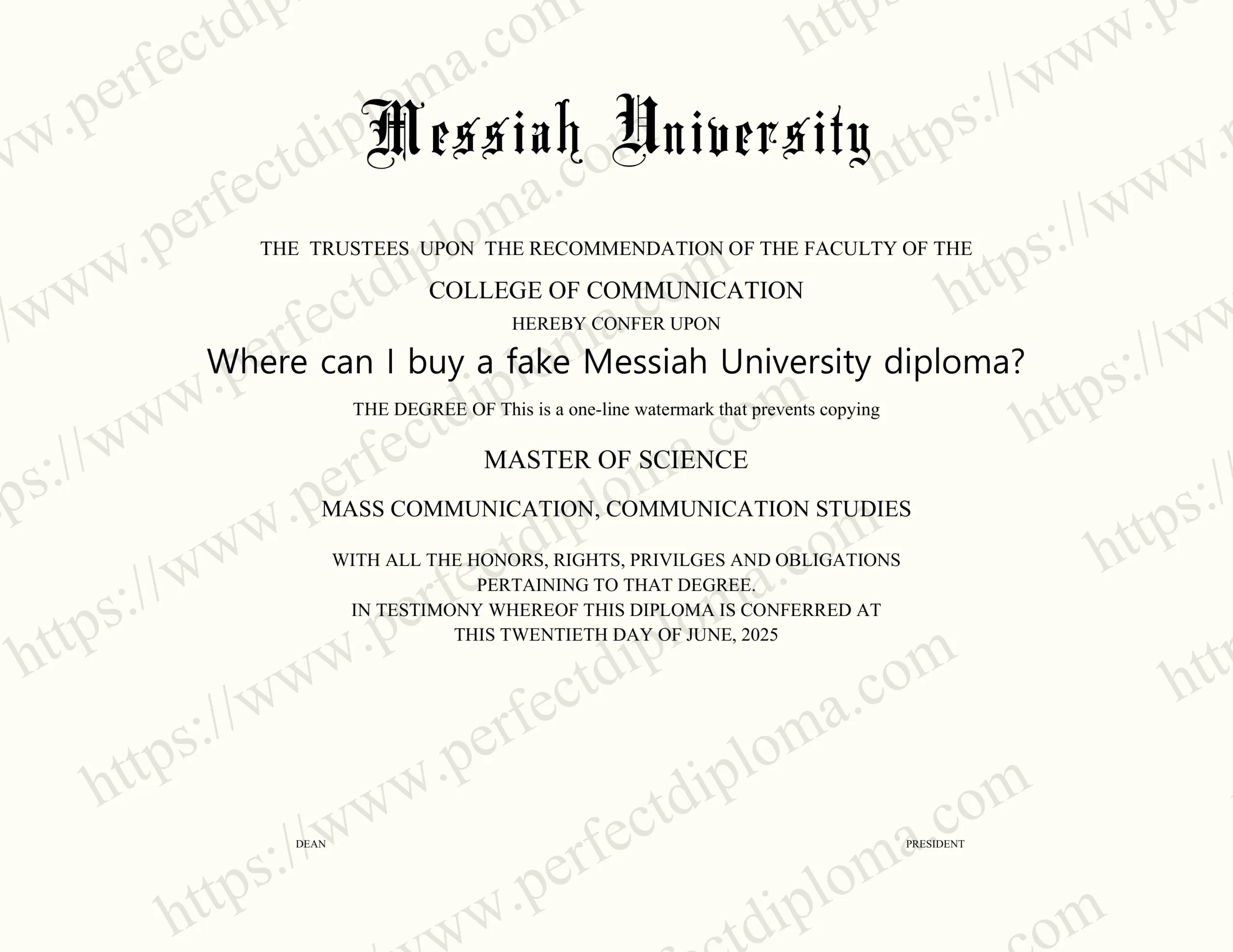 Where can I buy a fake Messiah University diploma?