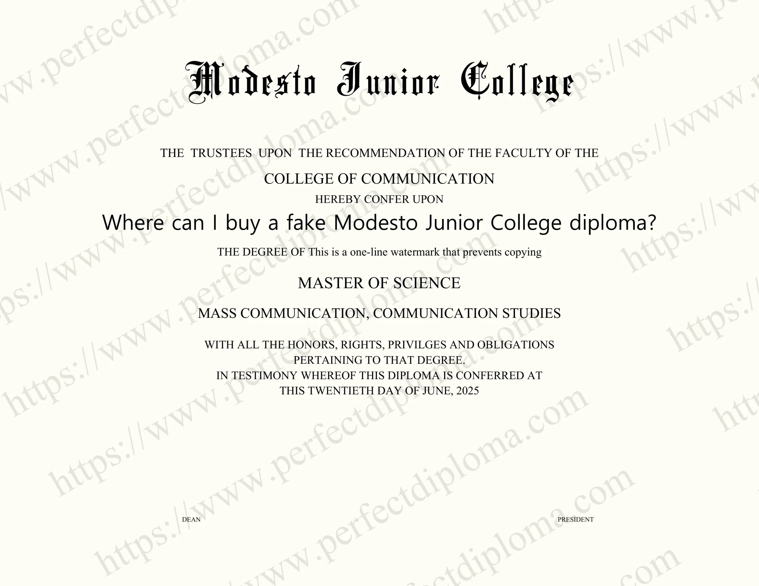Where can I buy a fake Modesto Junior College diploma?