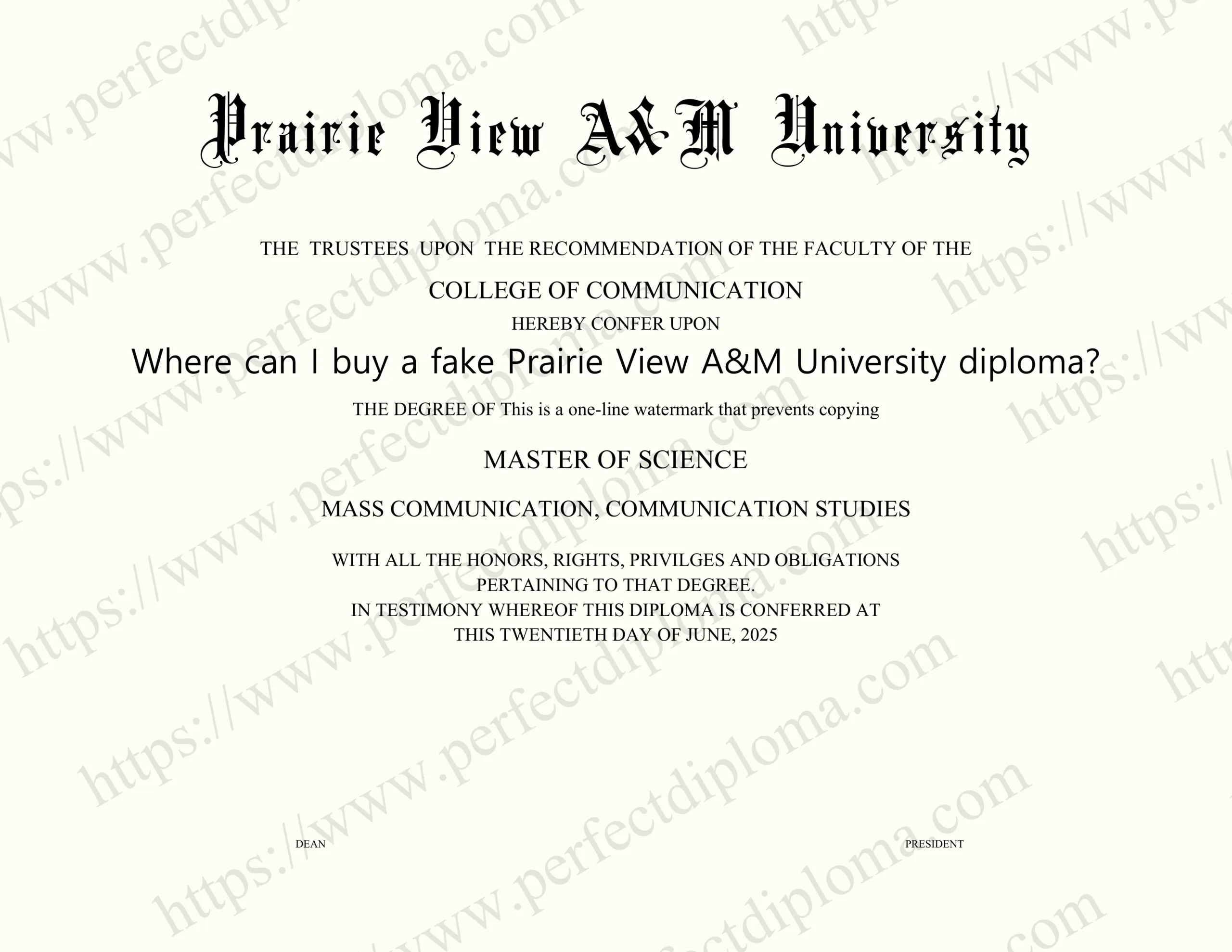 Where can I buy a fake Prairie View A&M University diploma?