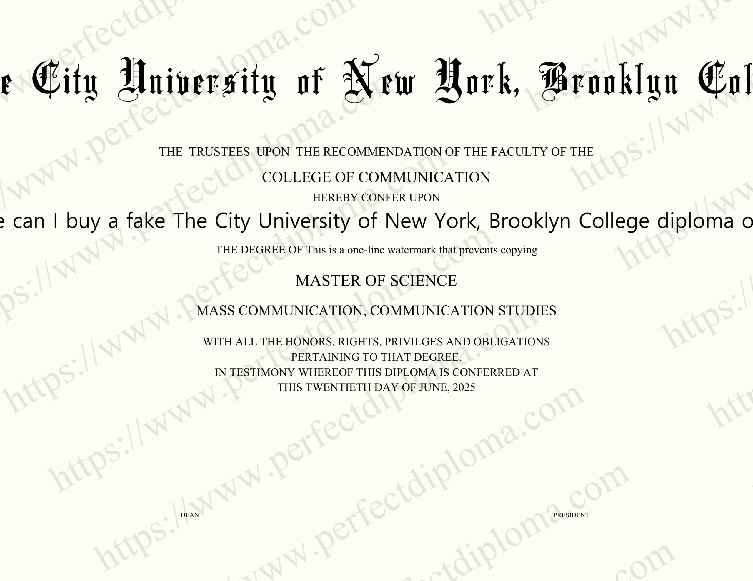 Where can I buy a fake The City University of New York, Brooklyn College diploma online?