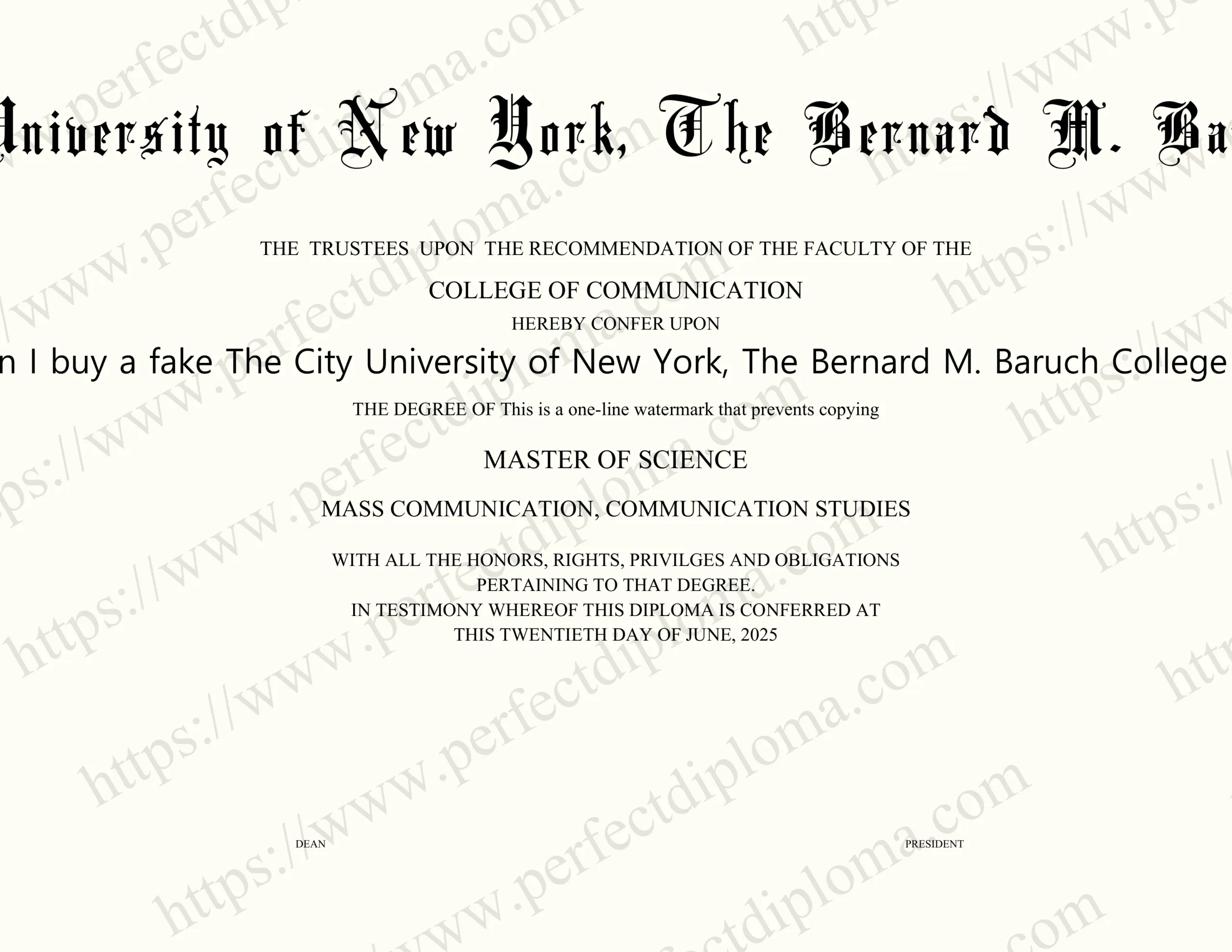 Where can I buy a fake The City University of New York, The Bernard M. Baruch College diploma?