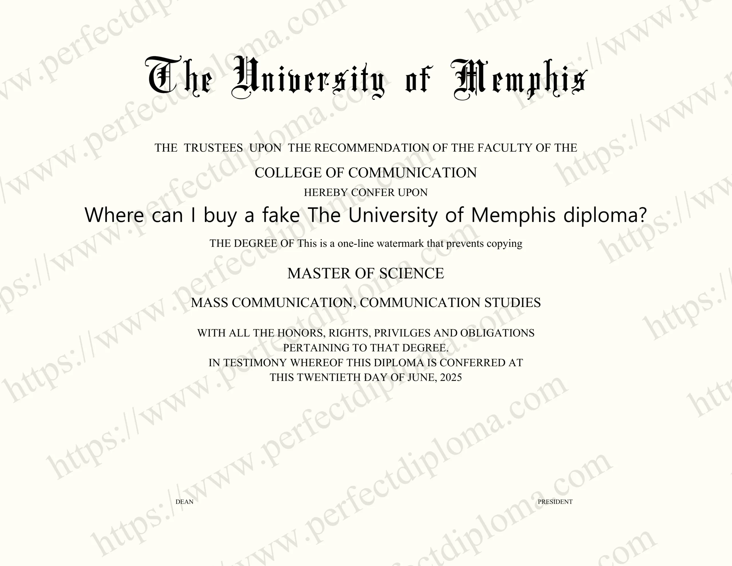 Where can I buy a fake The University of Memphis diploma?