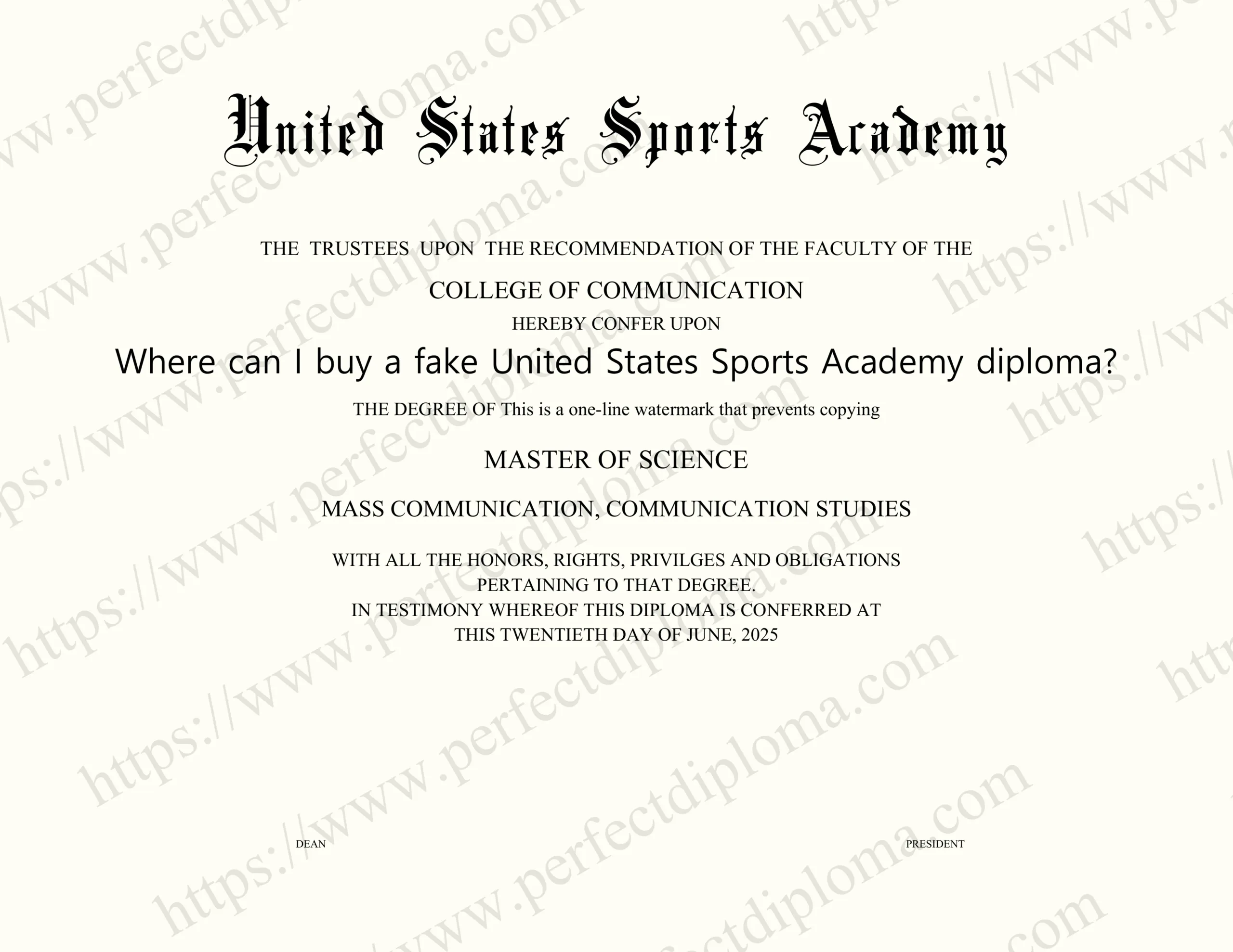 Where can I buy a fake United States Sports Academy diploma?