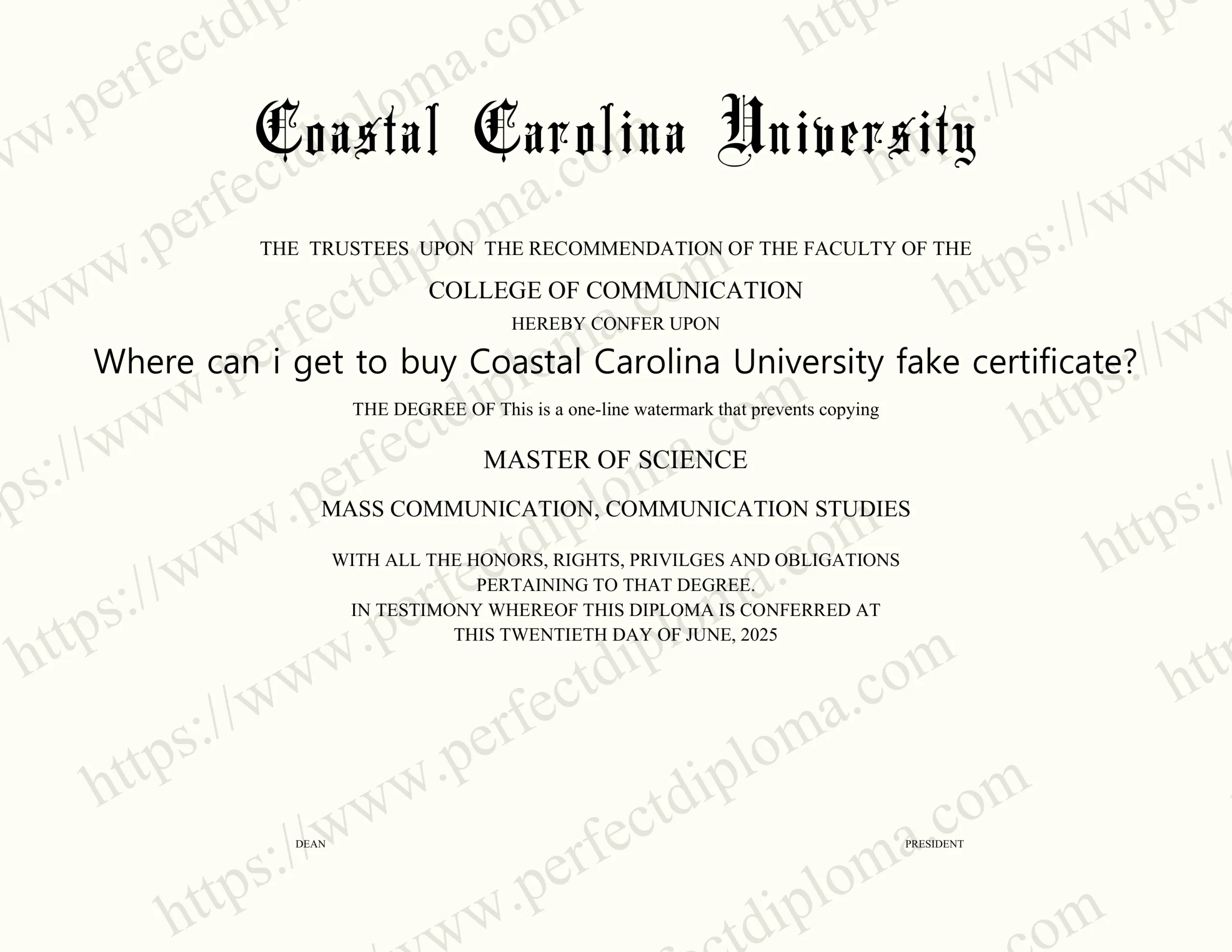 Where can i get to buy Coastal Carolina University fake certificate?