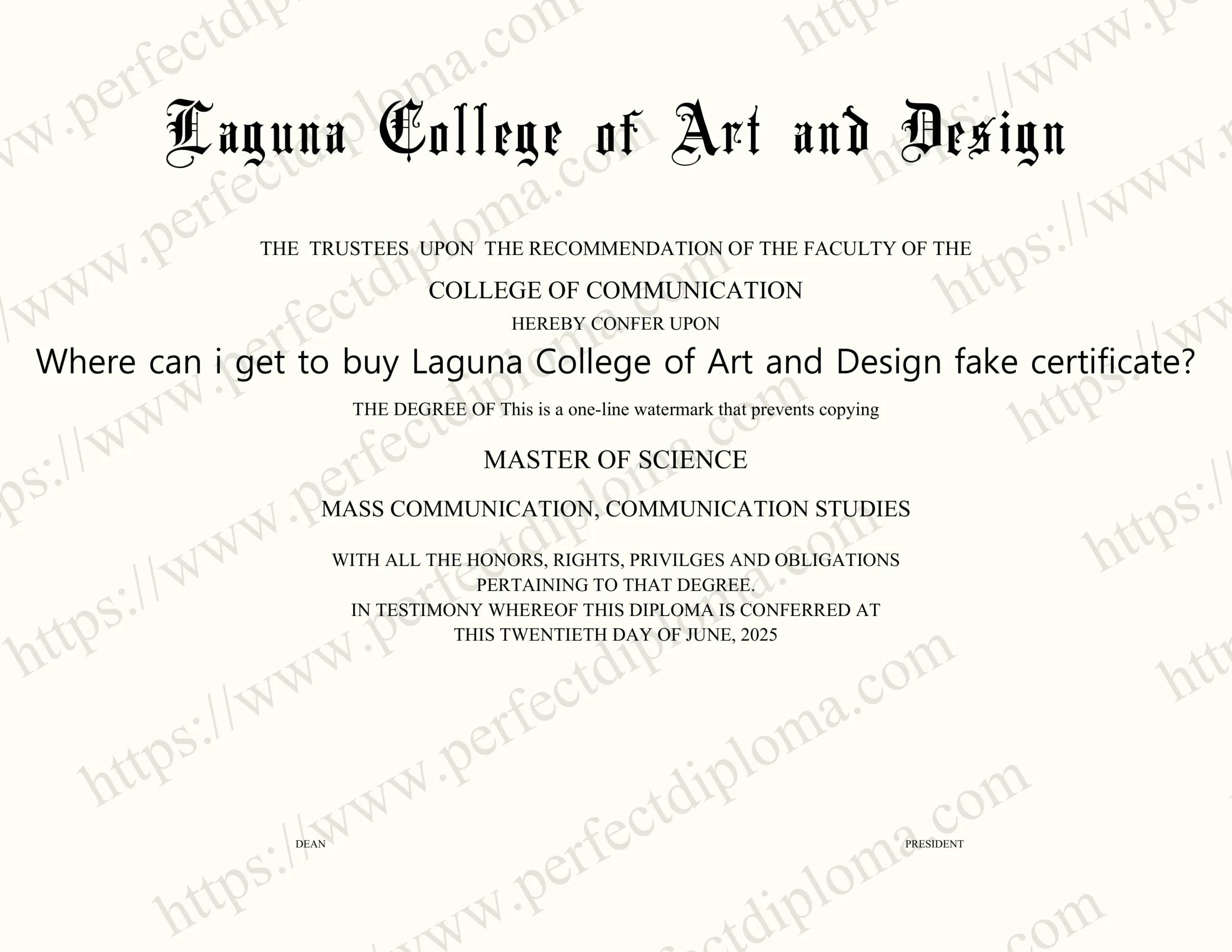 Where can i get to buy Laguna College of Art and Design fake certificate?