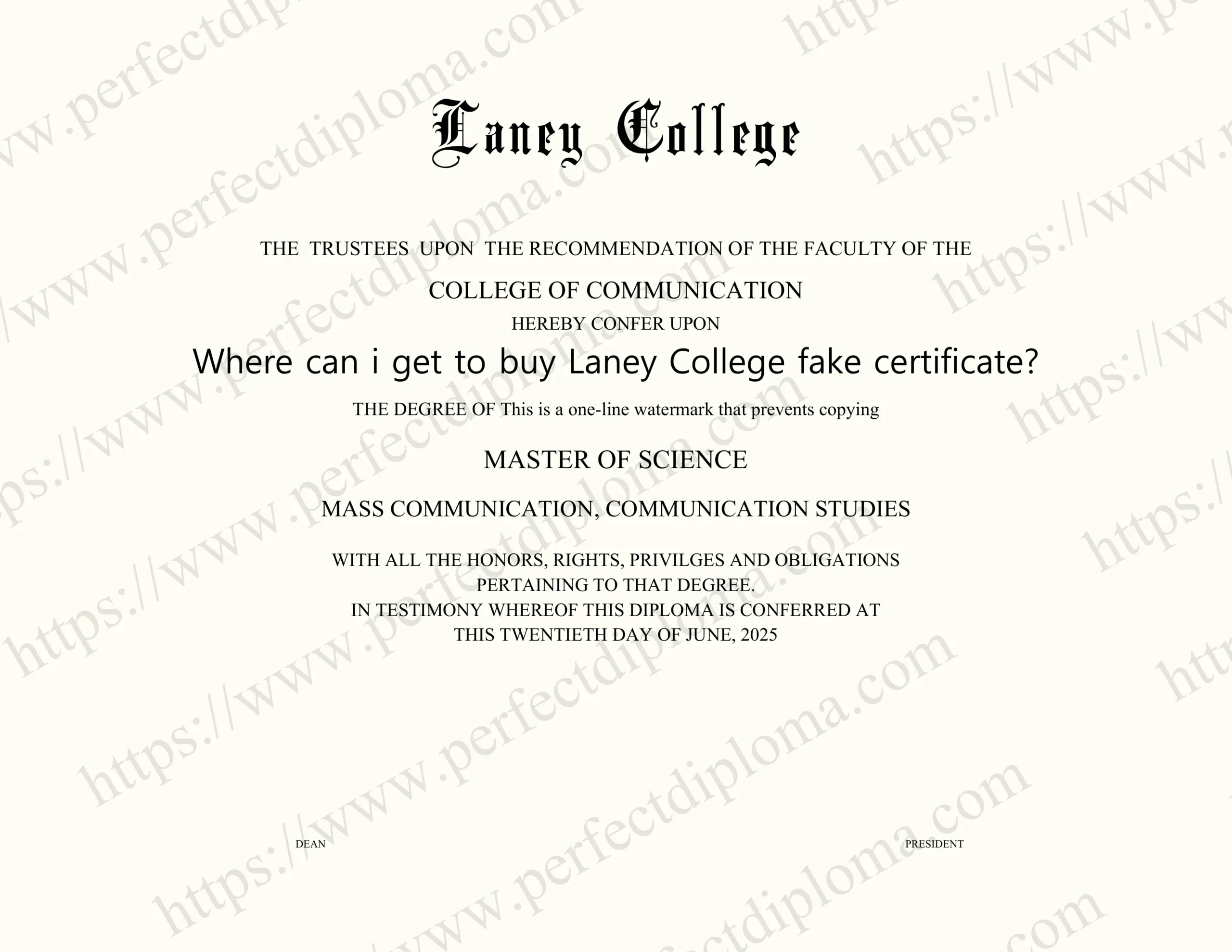 Where can i get to buy Laney College fake certificate?