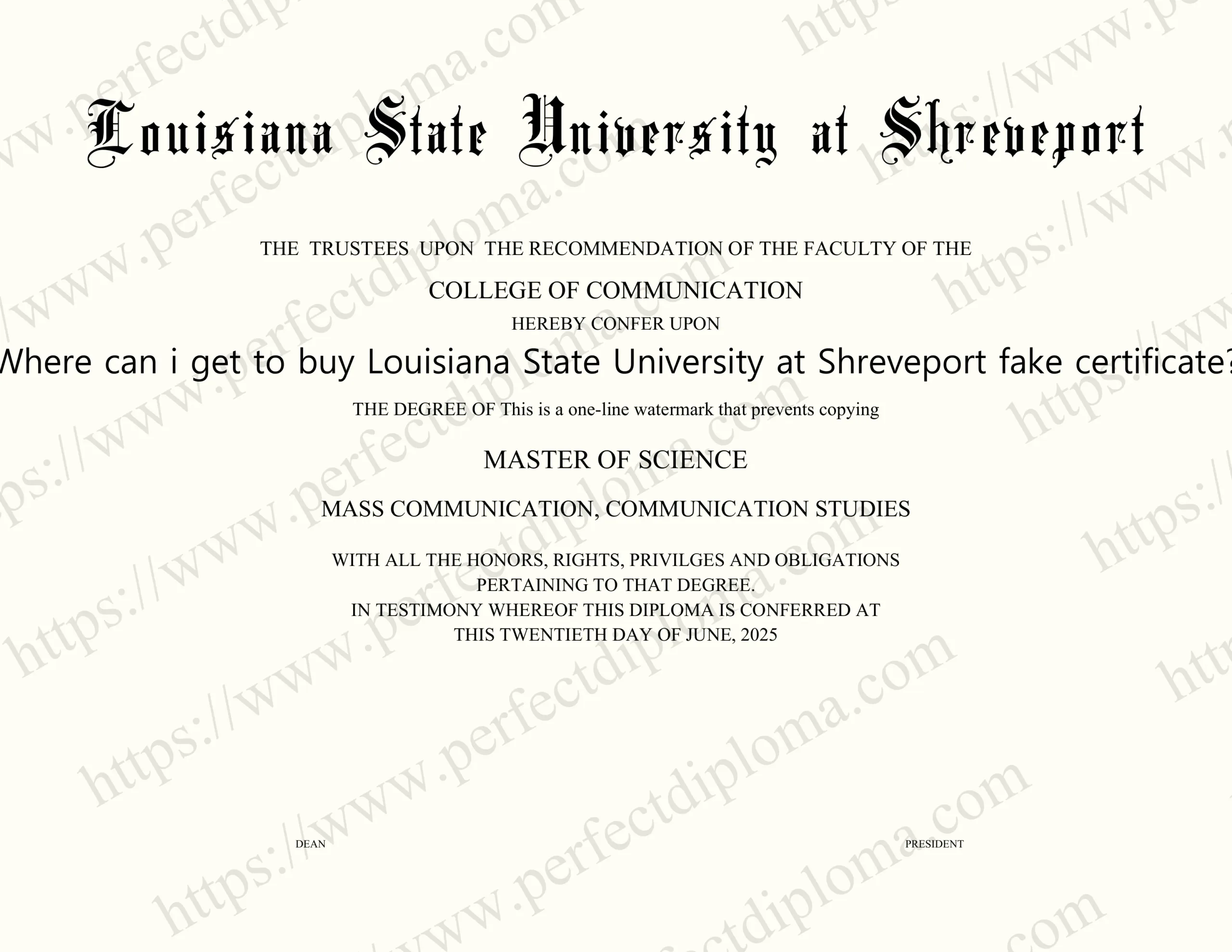 Where can i get to buy Louisiana State University at Shreveport fake certificate?